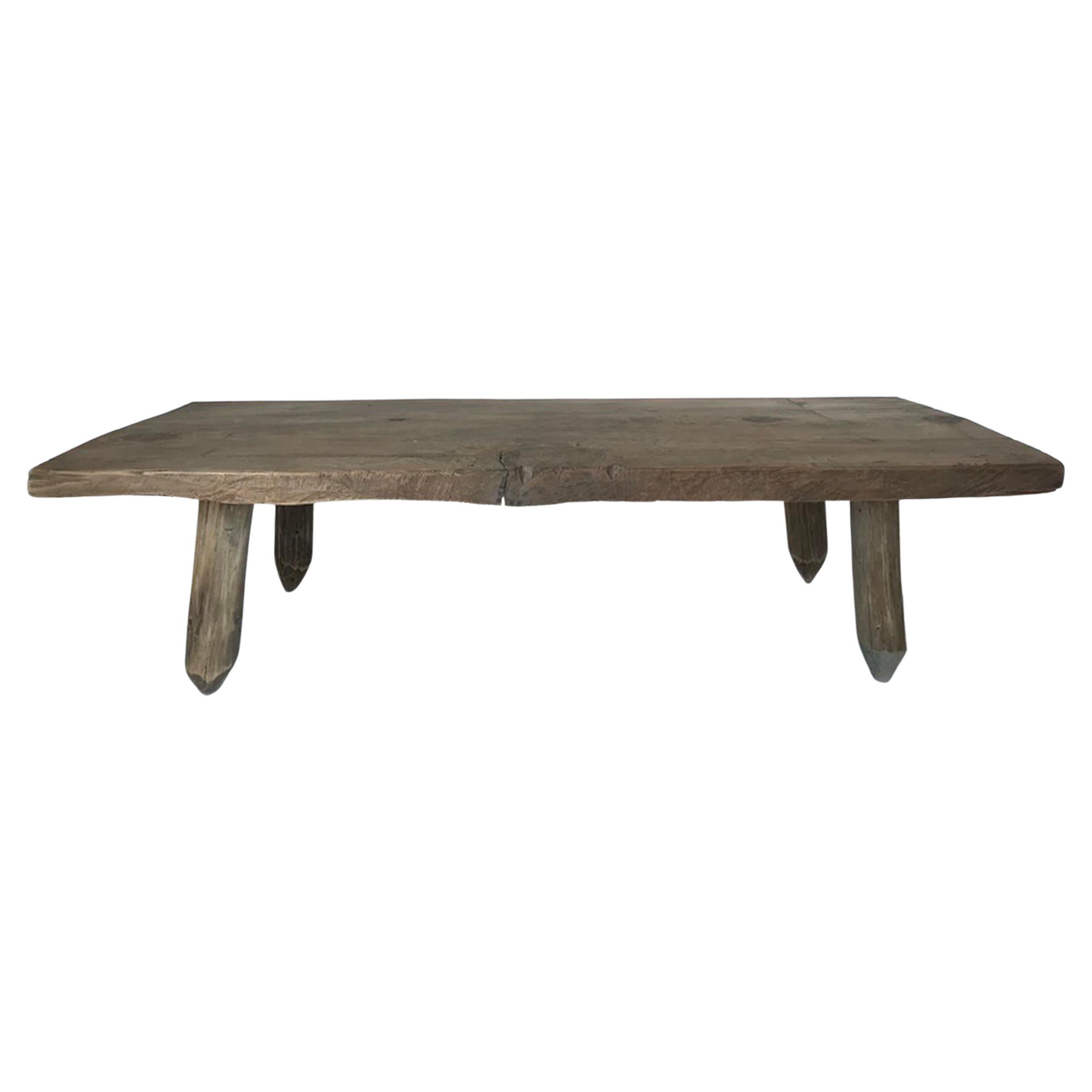 Rustic Coffee Table with Round Legs