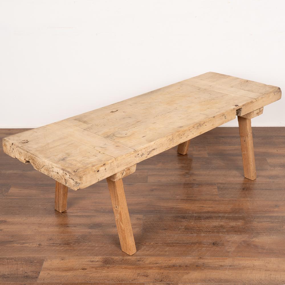 Rustic Coffee Table with Slab Wood Top, Hungary 1890 5