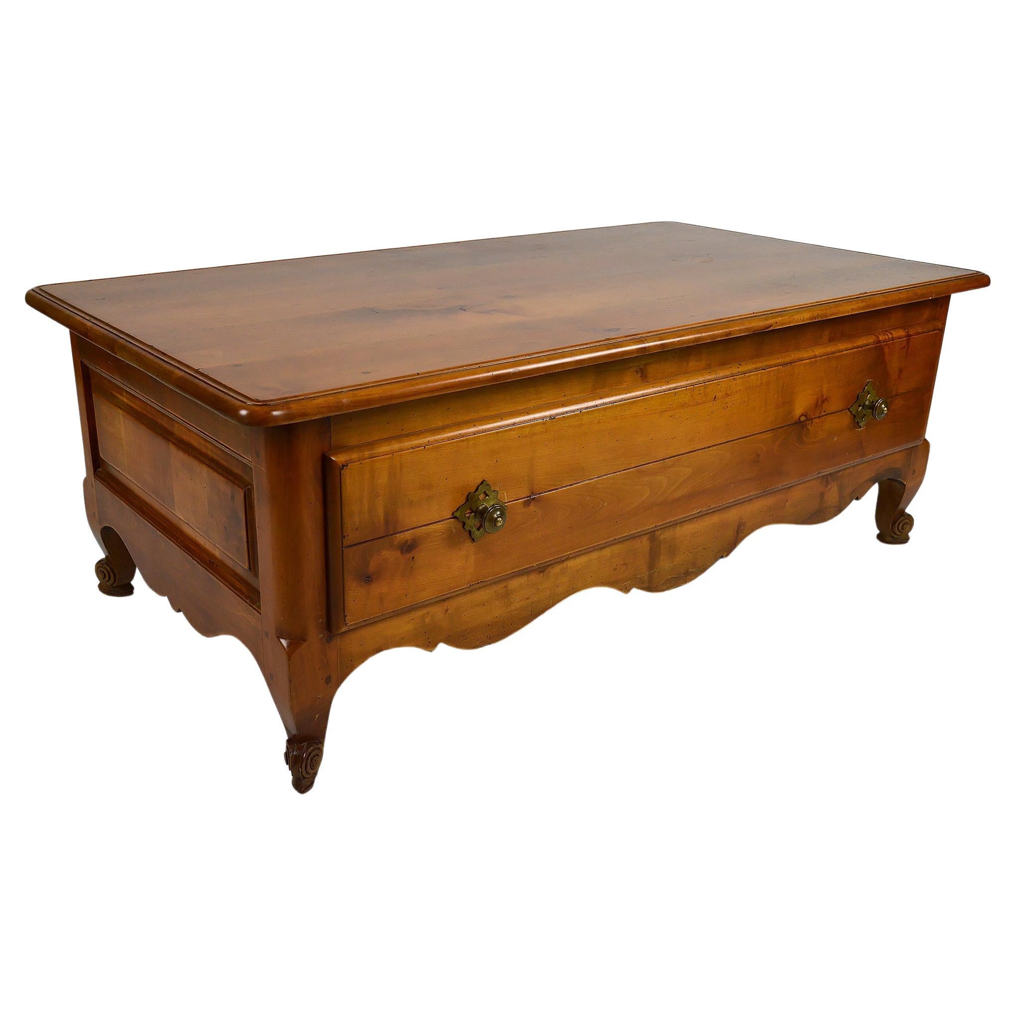 Rustic Coffee Table with Sliding Top, France, circa 1980 For Sale