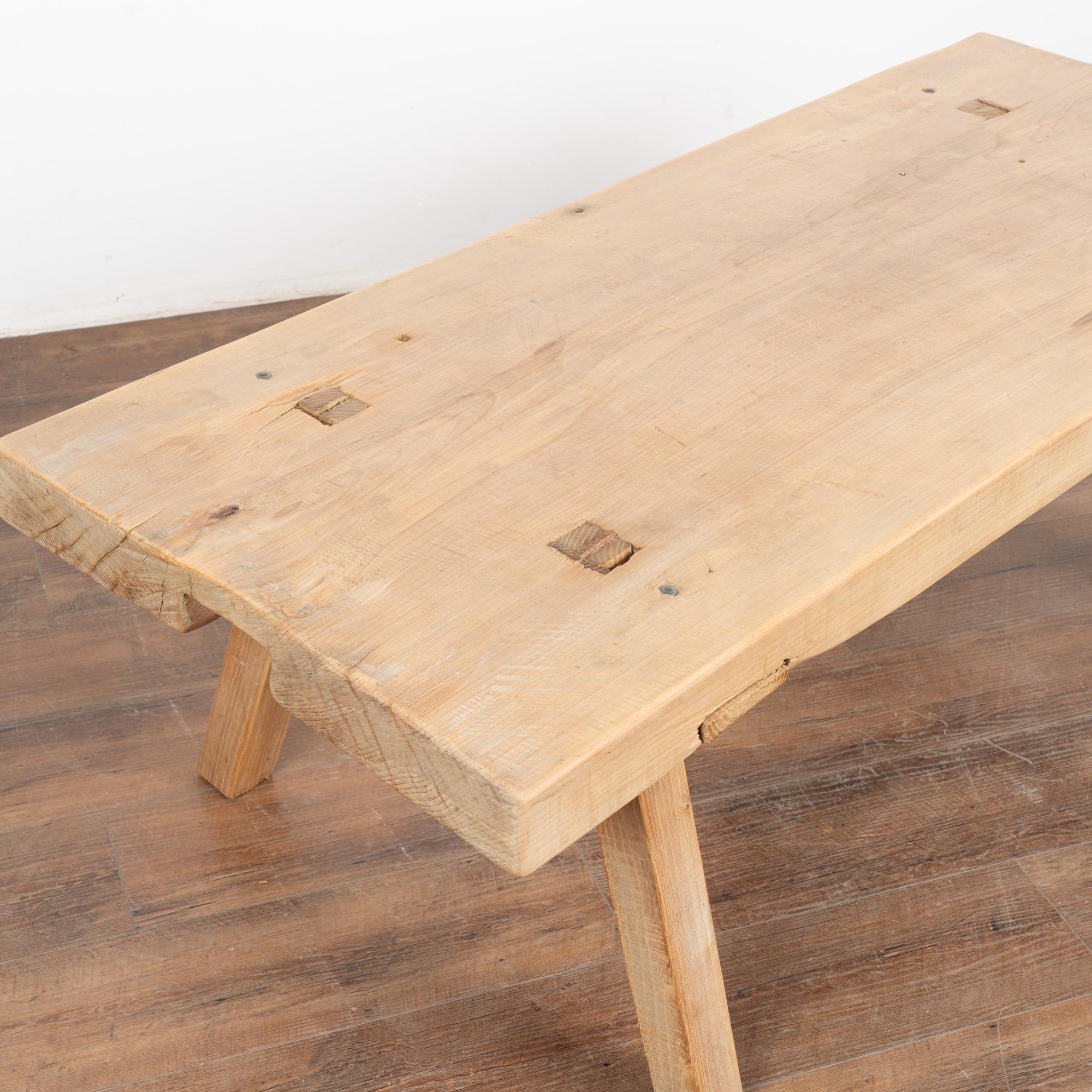 Rustic Coffee Table With Square Peg Legs, Hungary circa 1900 3