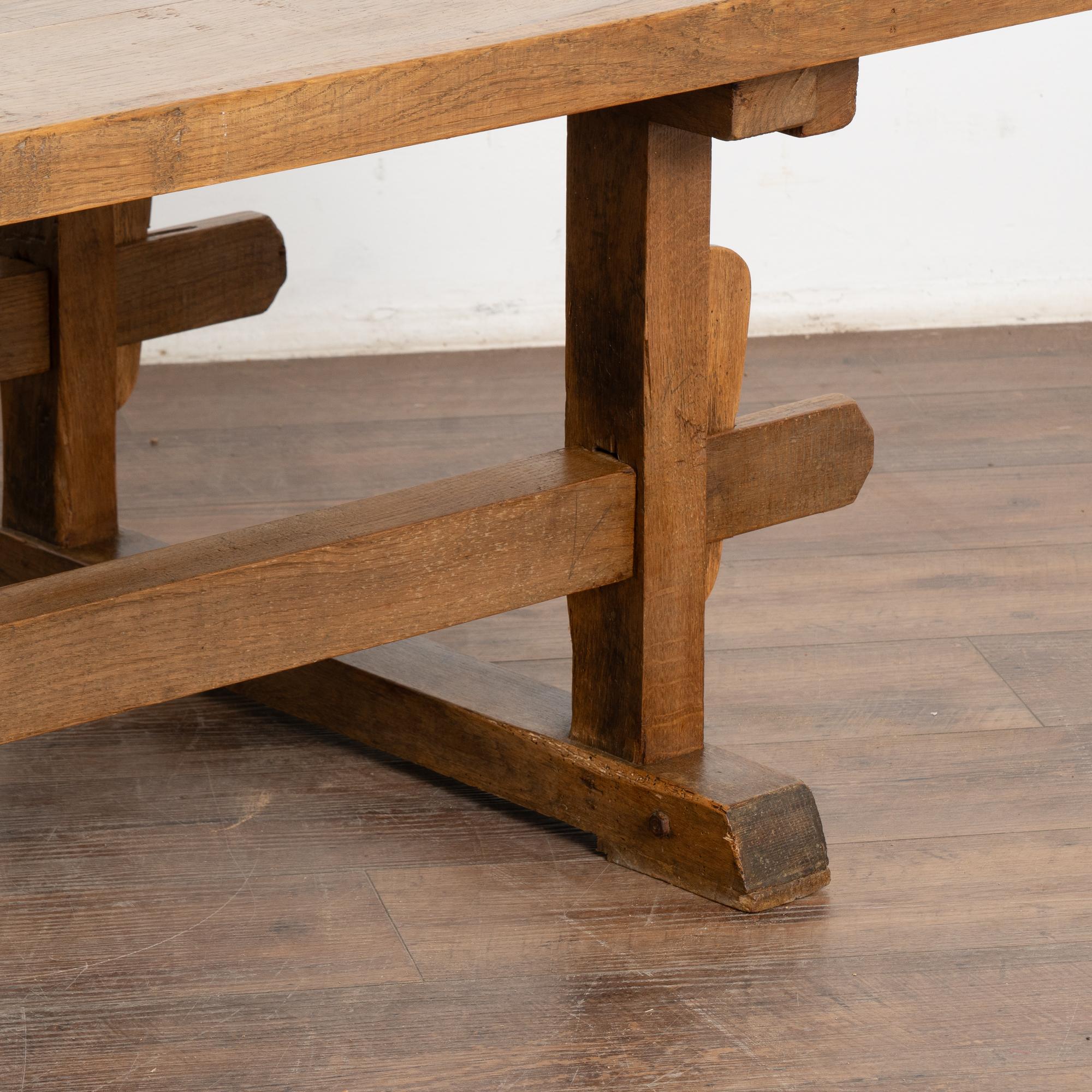Rustic Coffee Table with Trestle Base, Hungary circa 1880 For Sale 4