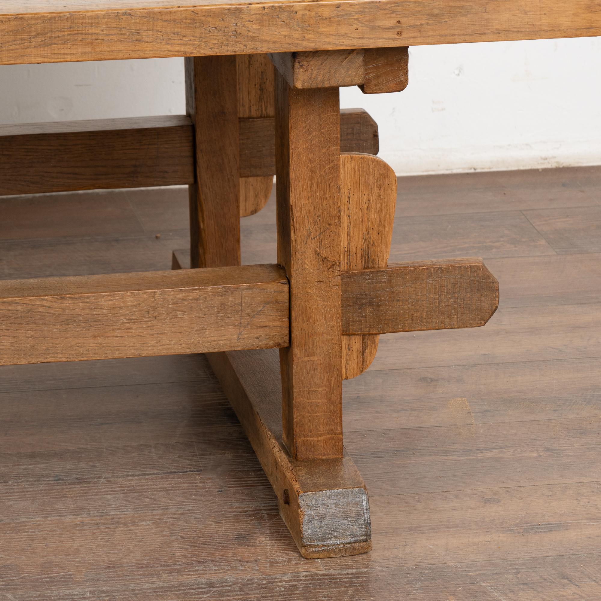Rustic Coffee Table with Trestle Base, Hungary circa 1880 For Sale 5