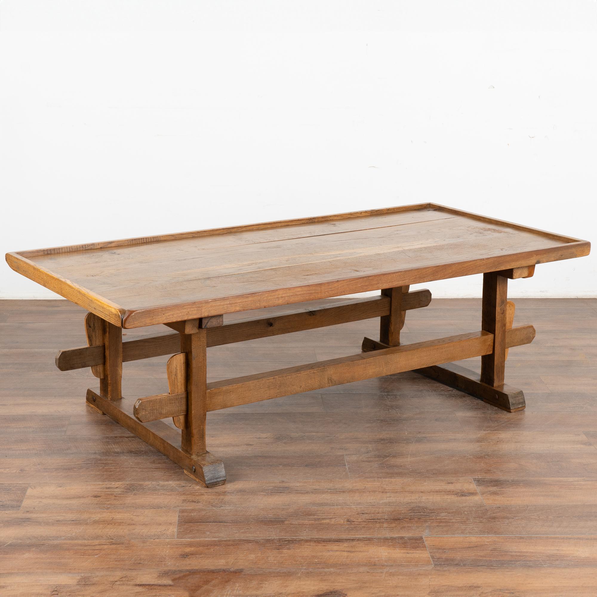 Rustic Coffee Table with Trestle Base, Hungary circa 1880 For Sale 6