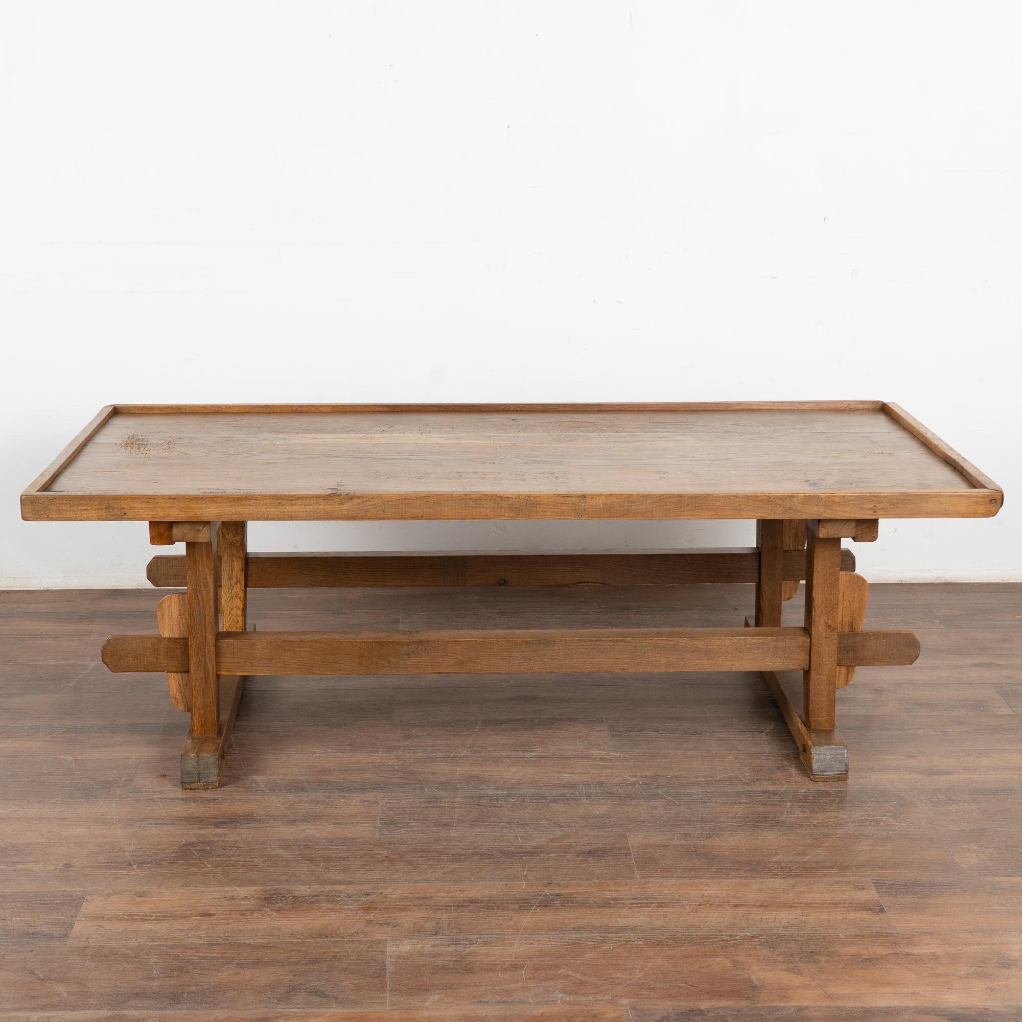 Hungarian Rustic Coffee Table with Trestle Base, Hungary circa 1880 For Sale