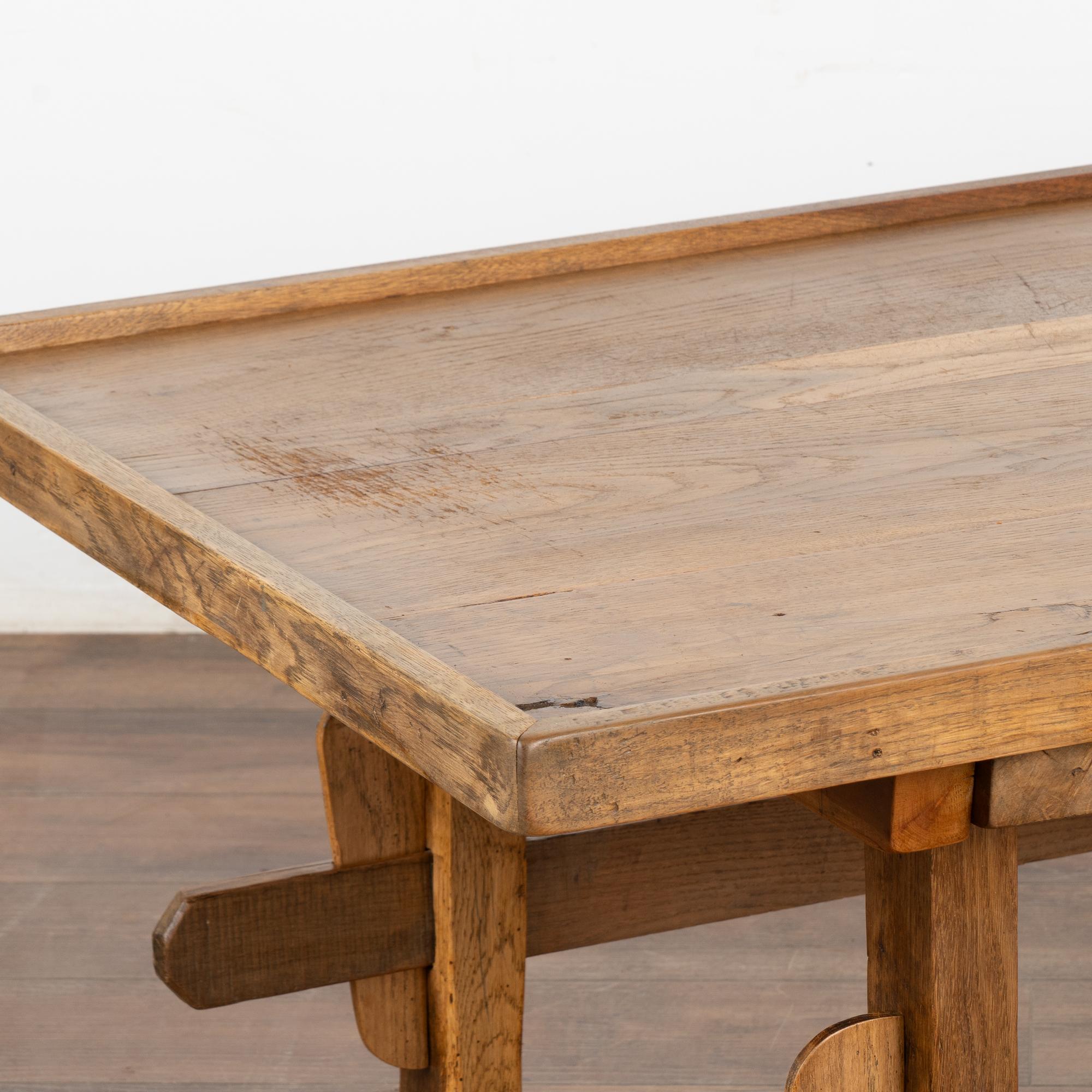 Rustic Coffee Table with Trestle Base, Hungary circa 1880 For Sale 2