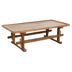 Used  Rustic Coffee Table with Trestle Base, Hungary circa 1880