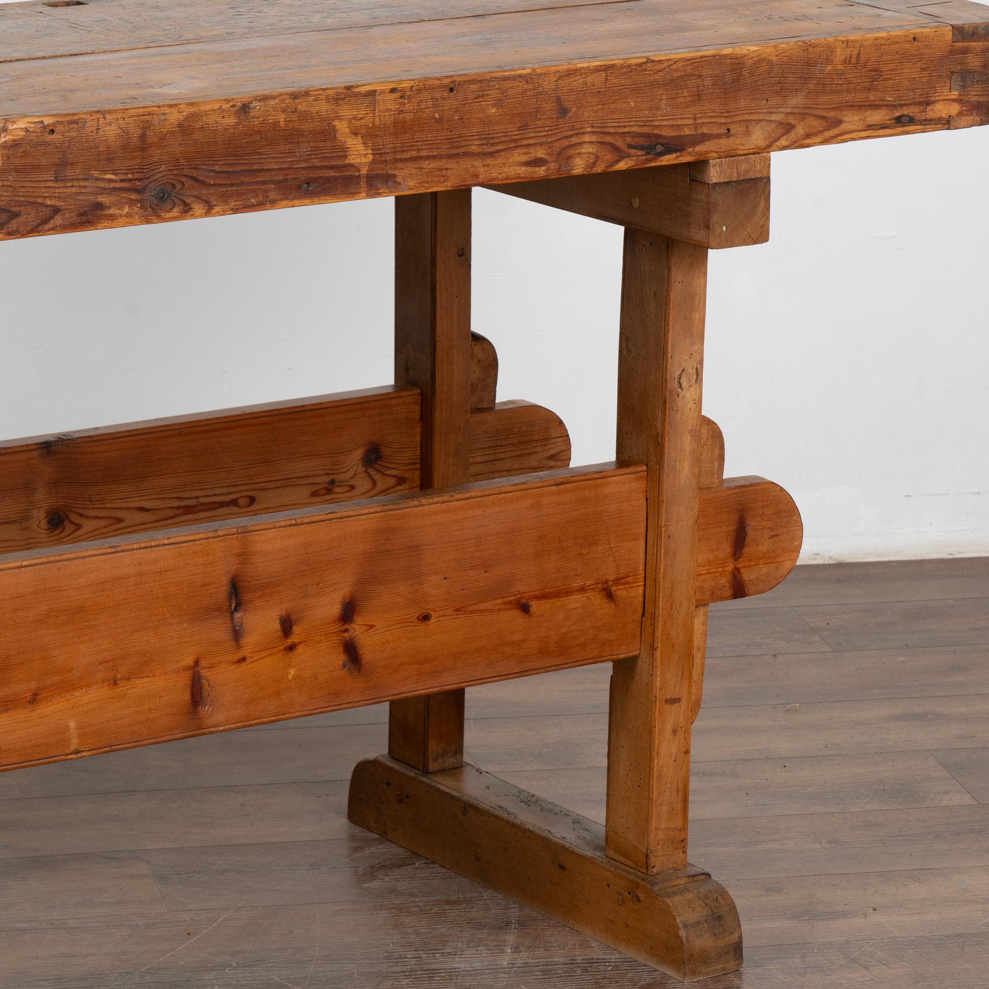 Rustic Console Table Carpenter's Workbench, Denmark circa 1900 4
