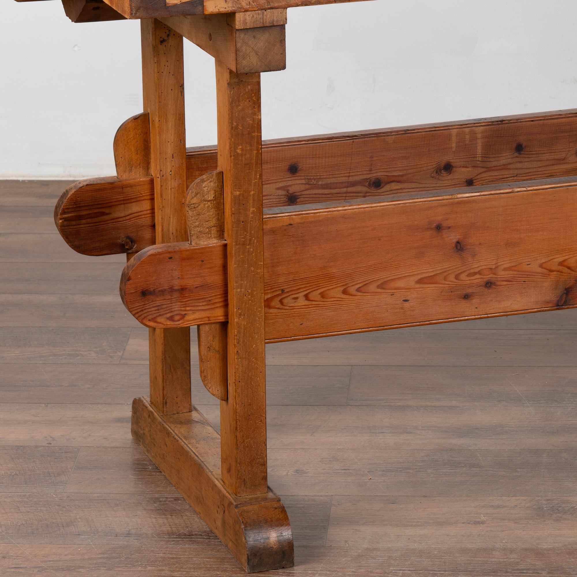 Rustic Console Table Carpenter's Workbench, Denmark circa 1900 2