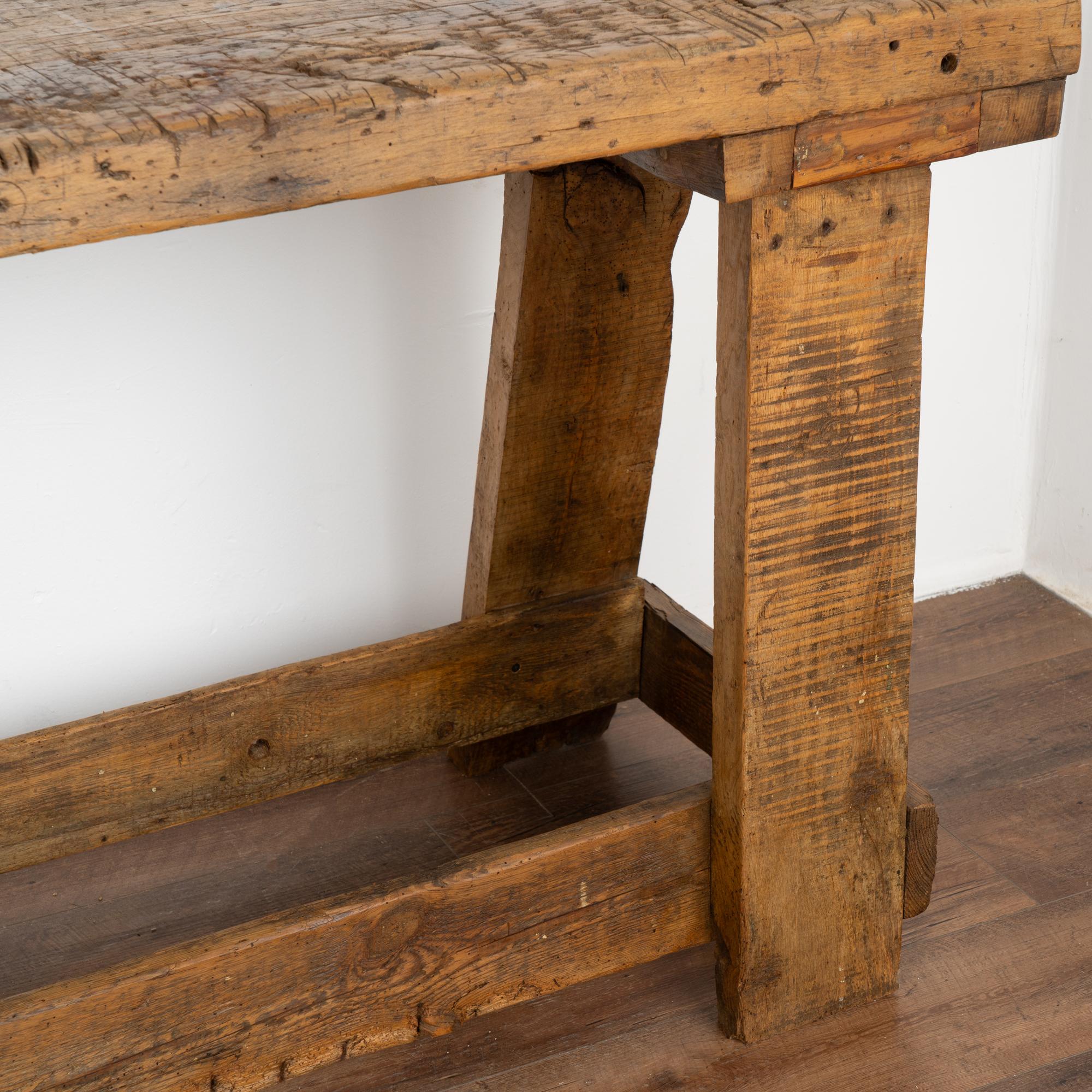 Rustic Console Table Carpenter's Workbench, France circa 1860-80 For Sale 4