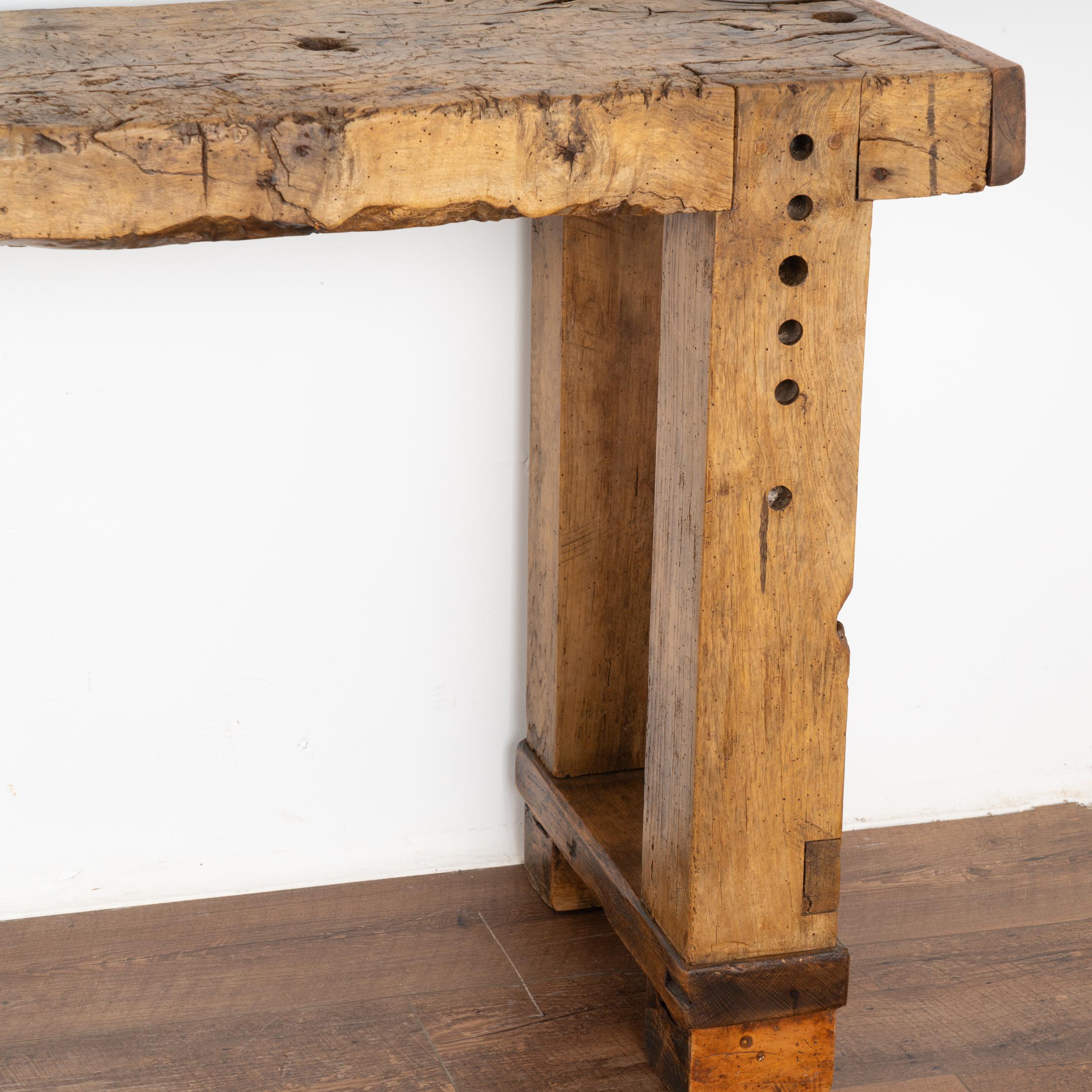 Rustic Console Table Carpenter's Workbench, France circa 1880 4