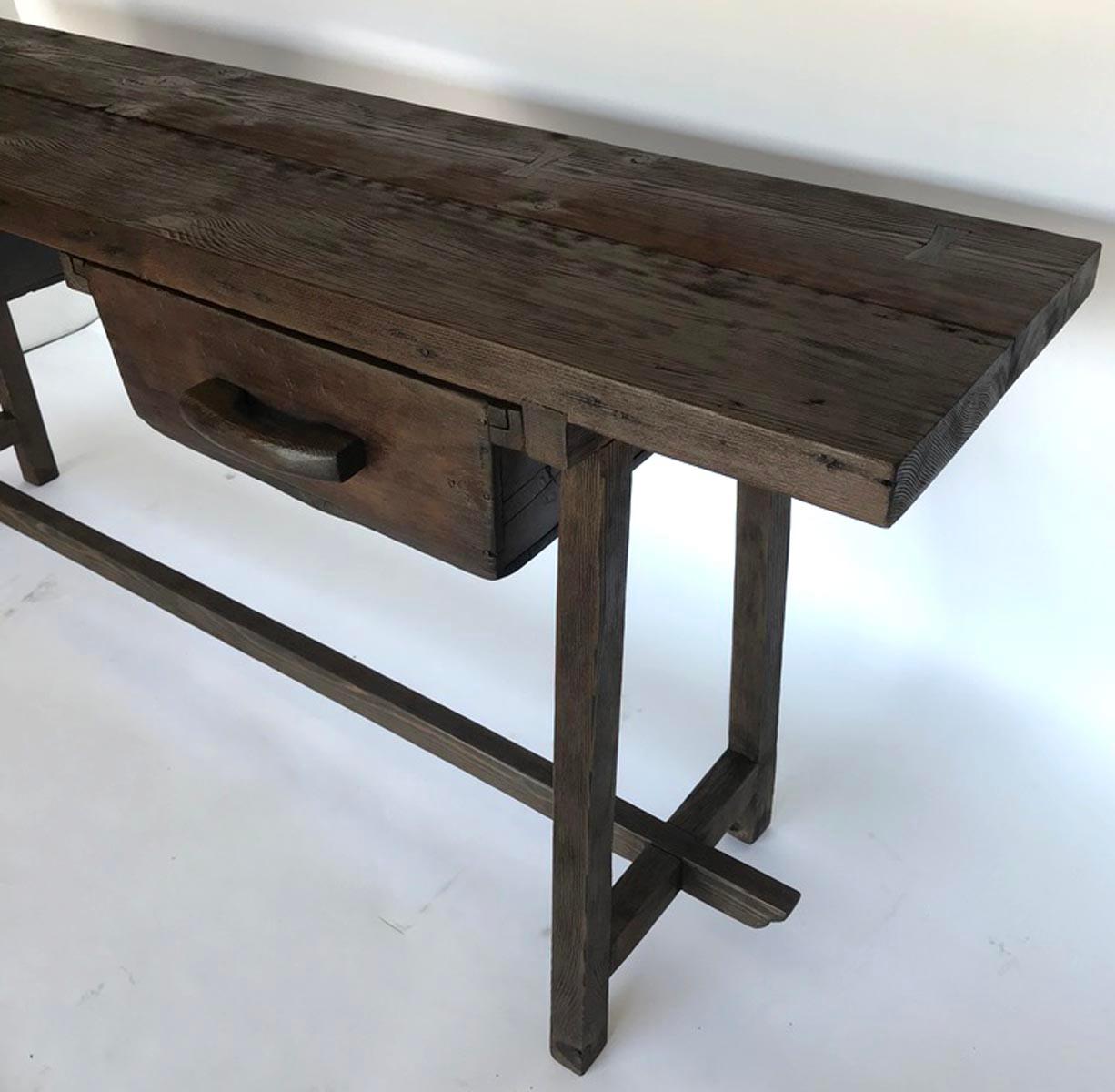 rustic console table with drawers