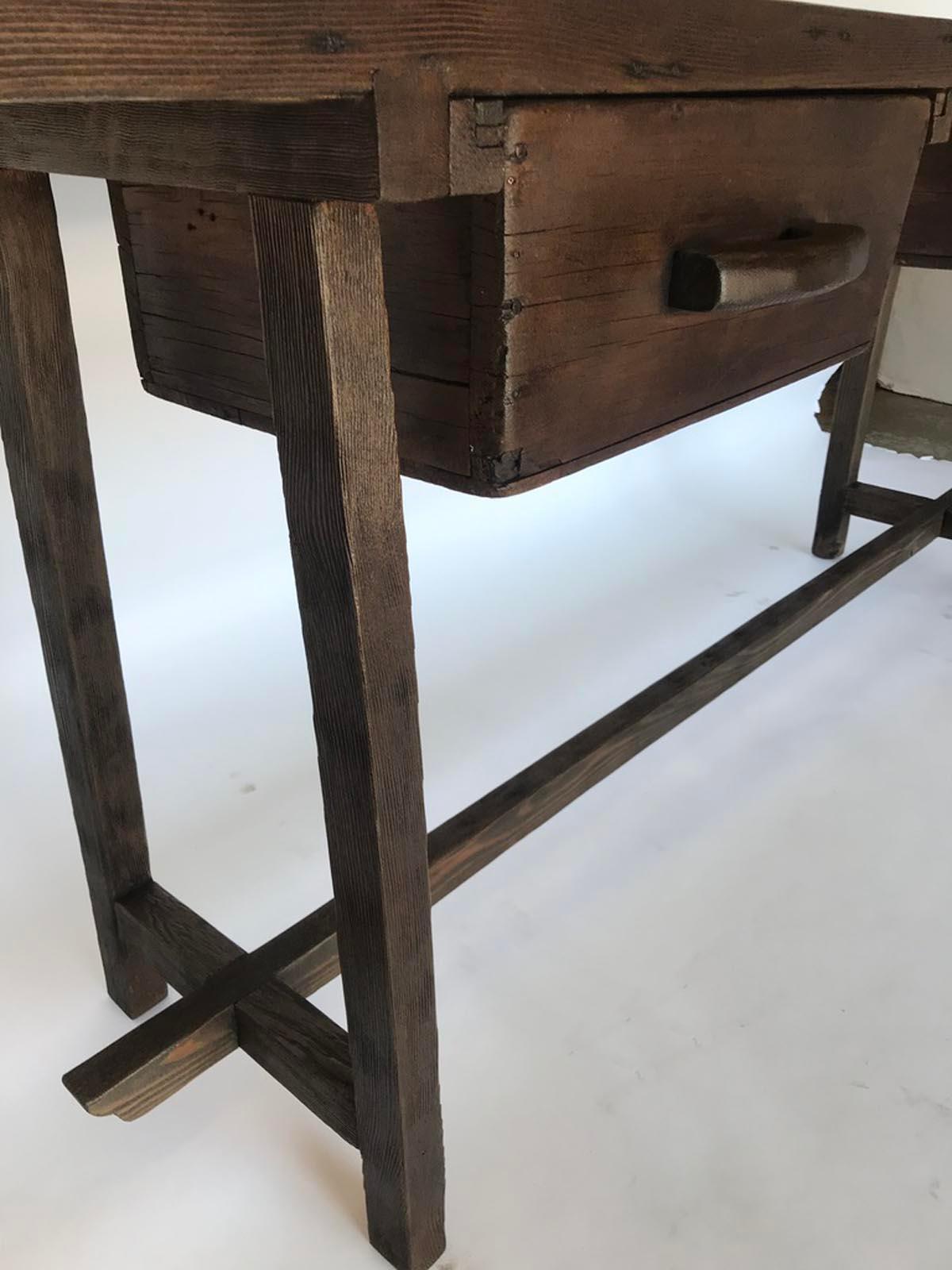 rustic entryway table with drawers