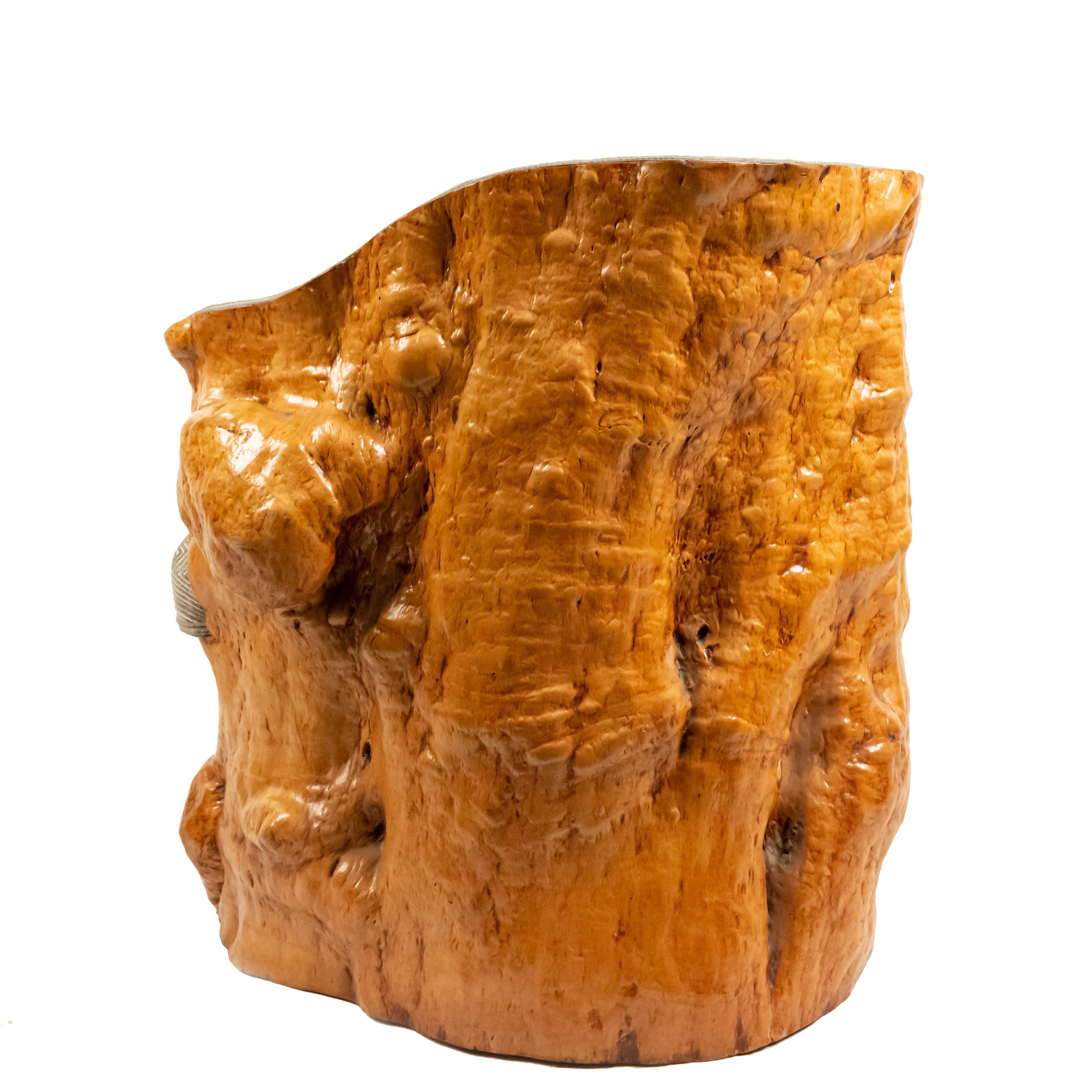 Rustic Continental Burl Wood Armchair 3