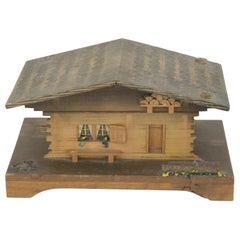 Rustic Continental House-Shaped Music Box