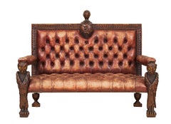 Rustic Continental Leather Living Room Set