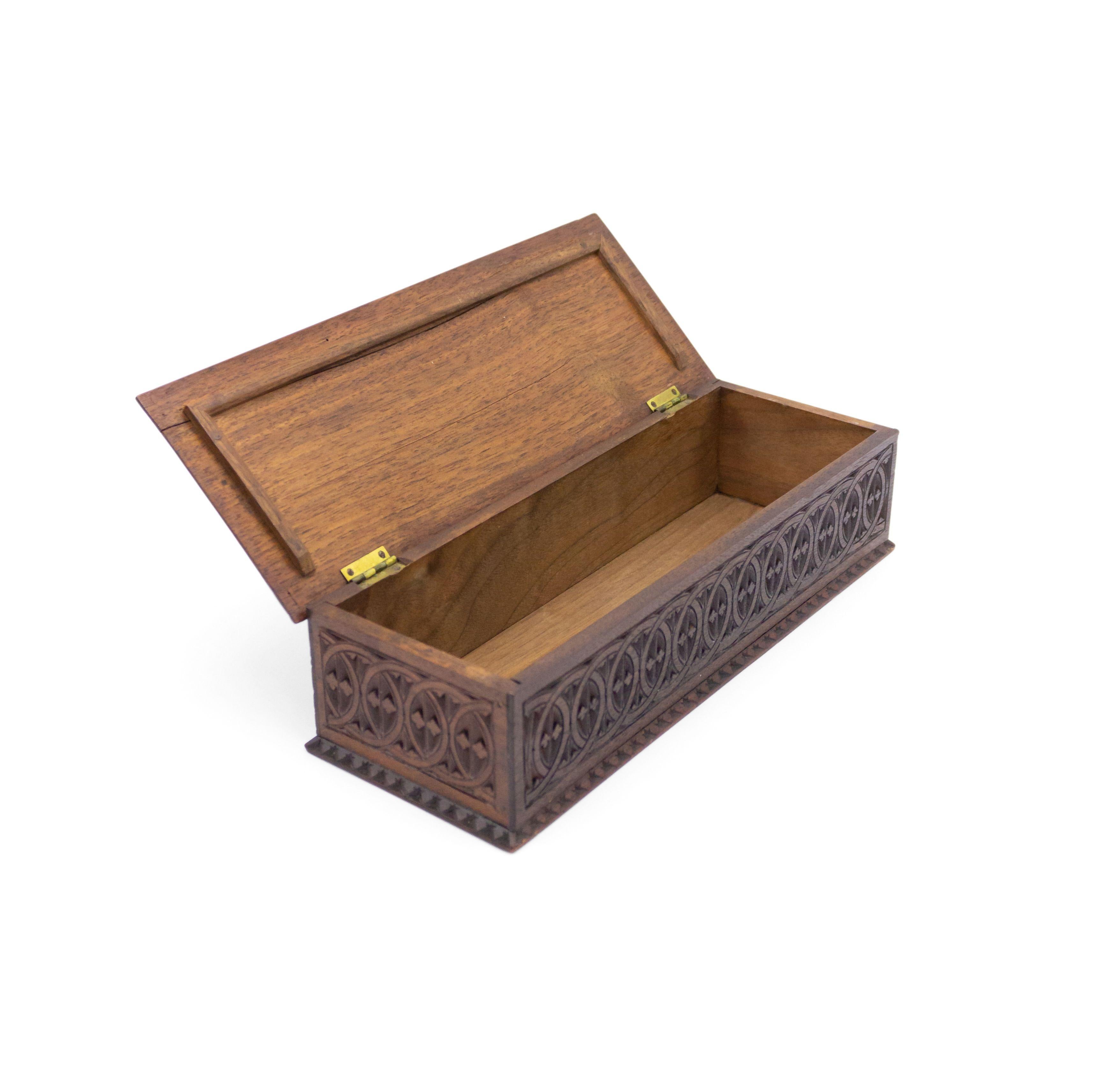 20th Century Rustic Continental Mahogany Box For Sale