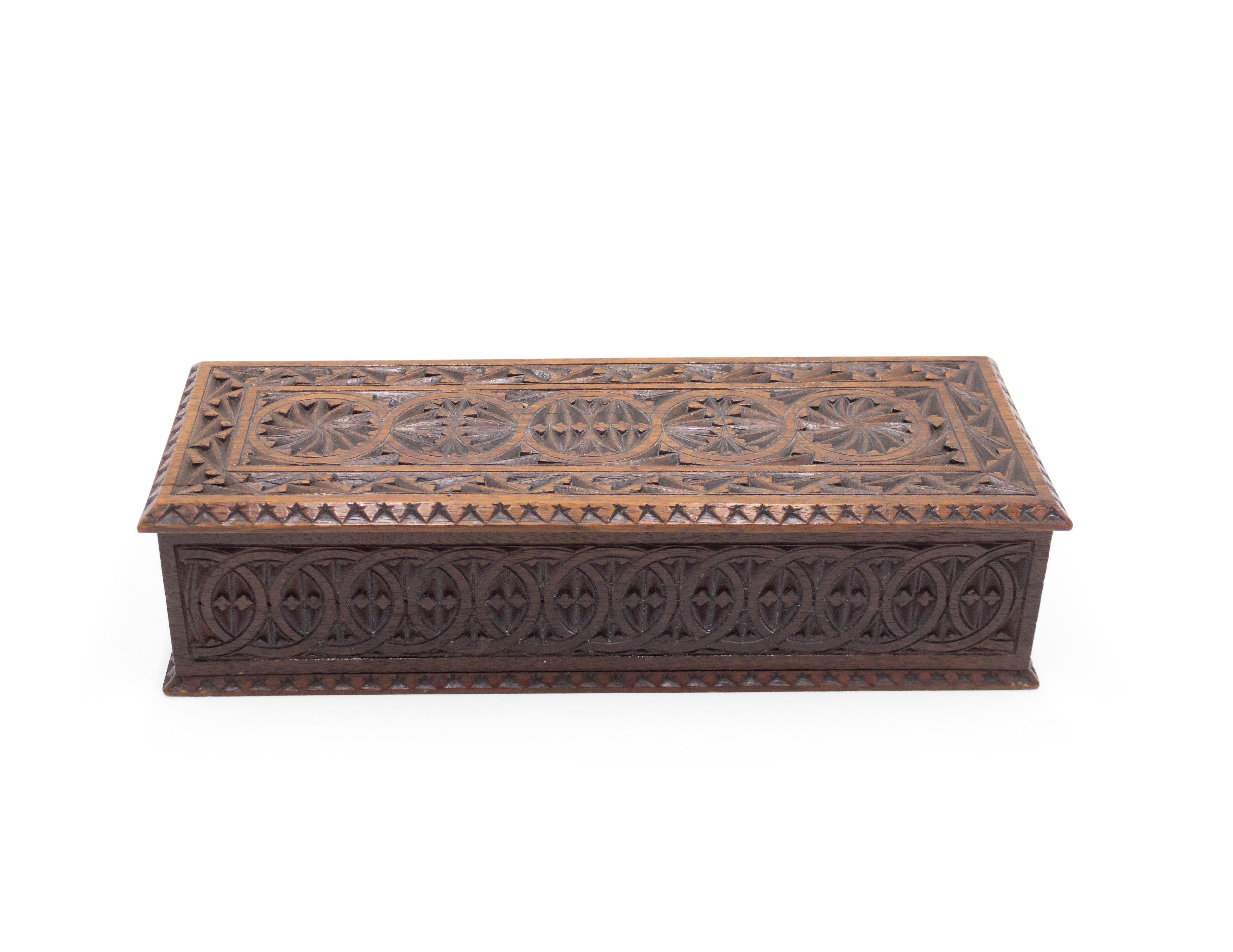 Rustic Continental Mahogany Box For Sale 1