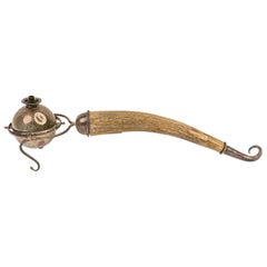 Rustic Continental Style Horn and Metal Desk Lighter