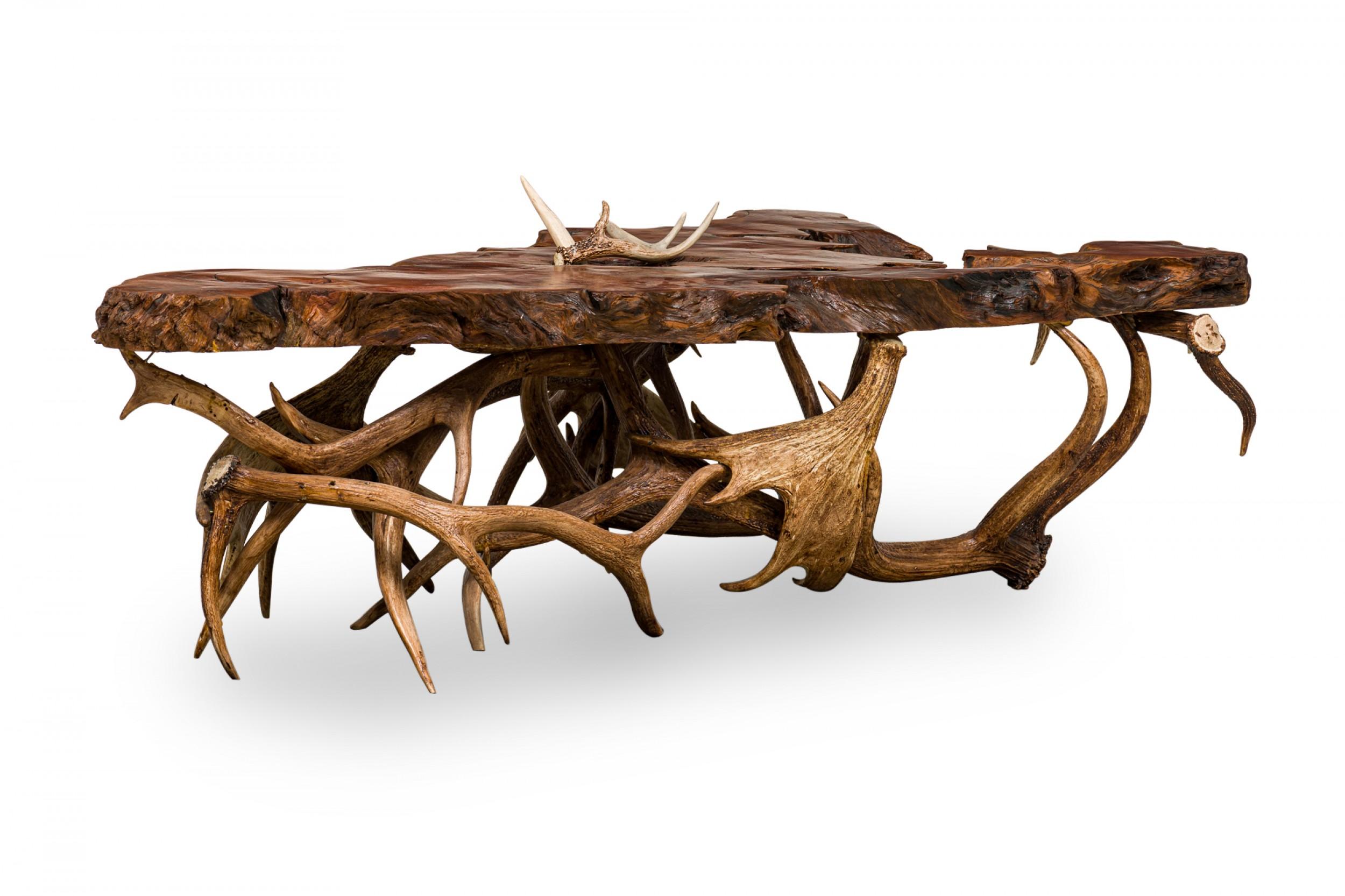 antler wood slab table