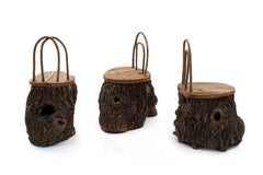 Rustic Continental Tree Trunk Side Chairs