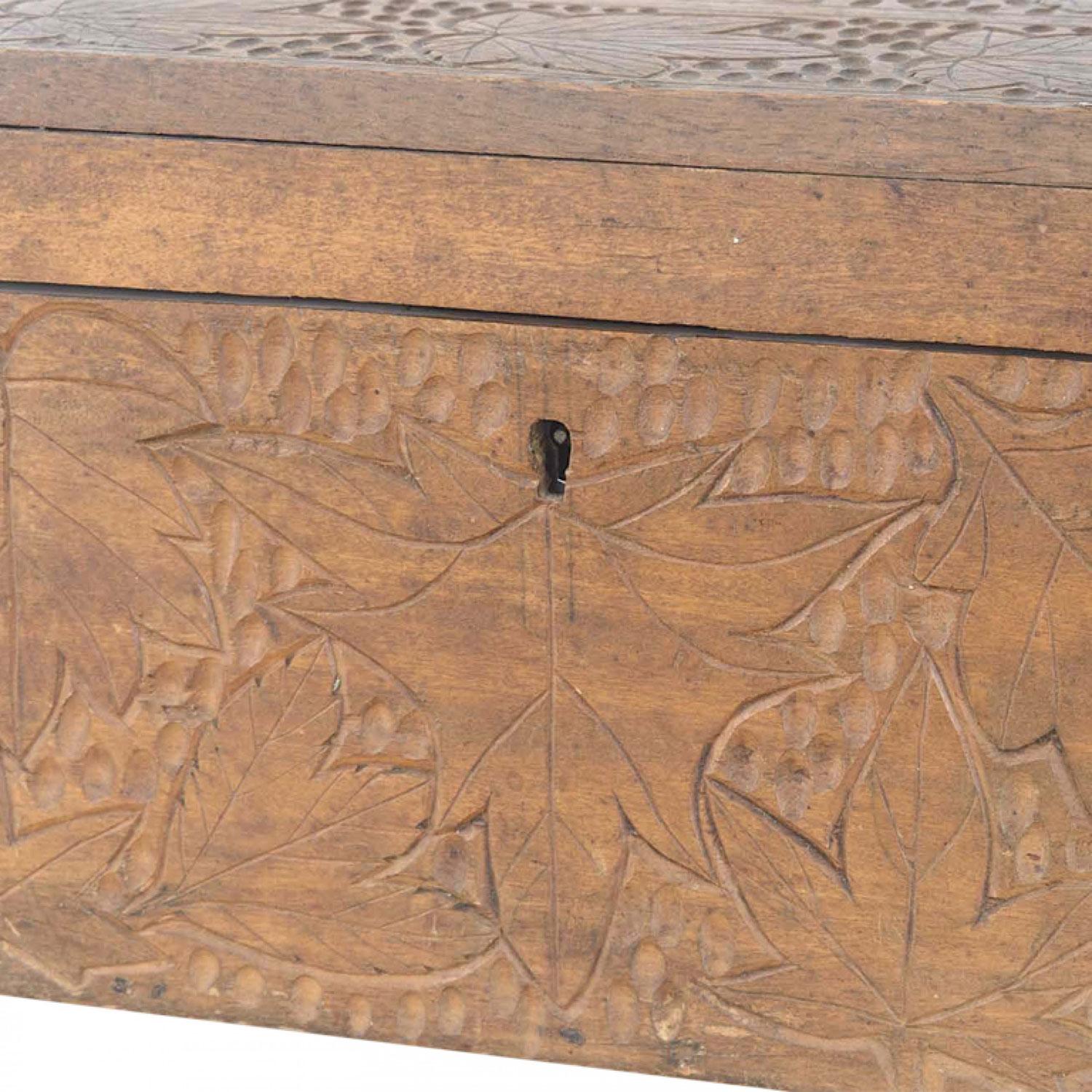 Rustic Continental Walnut Box For Sale at 1stDibs