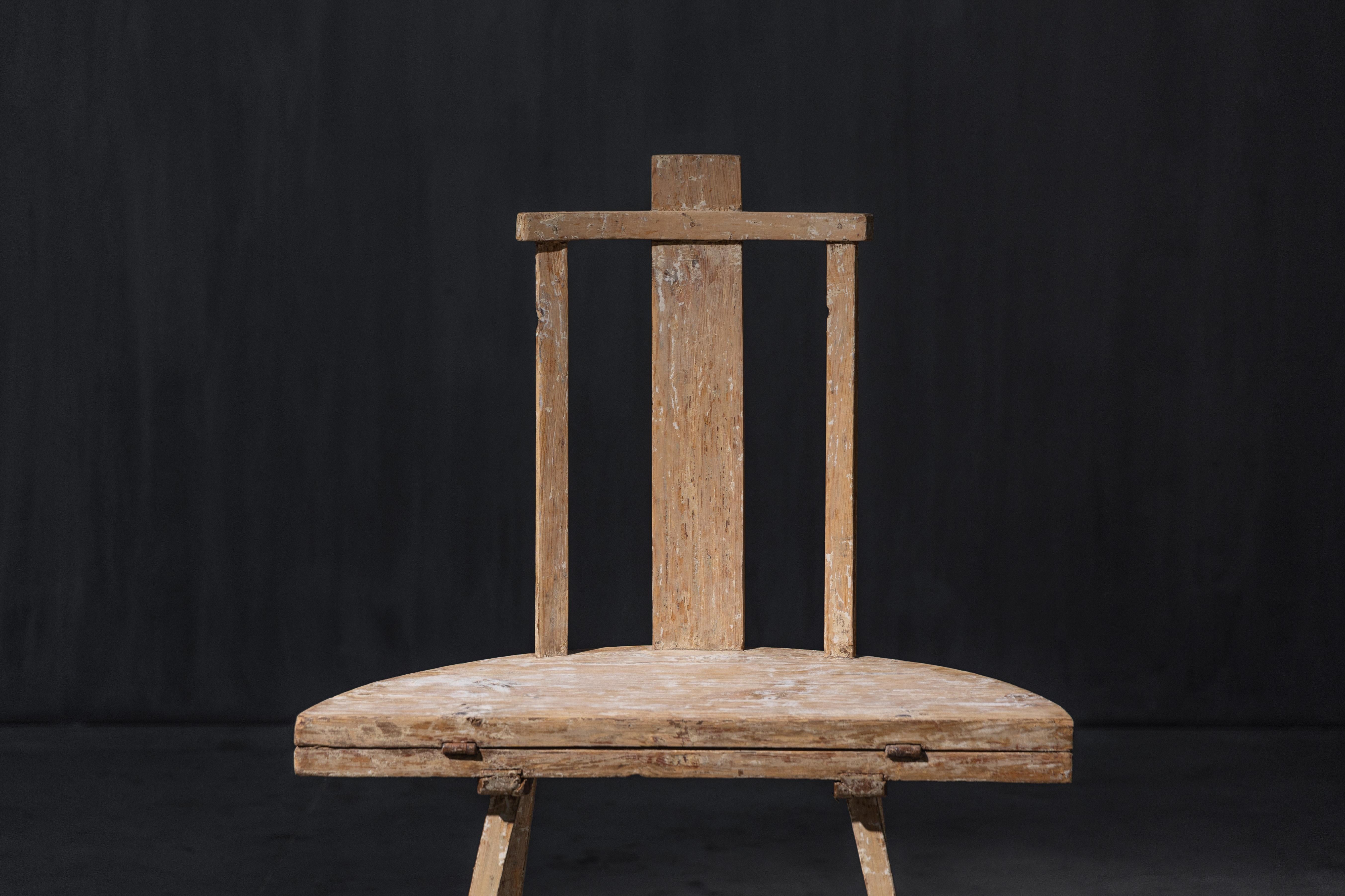 Rustikaler umwandelbarer Stuhl, Frankreich, 19. Jahrhundert (Holz) im Angebot