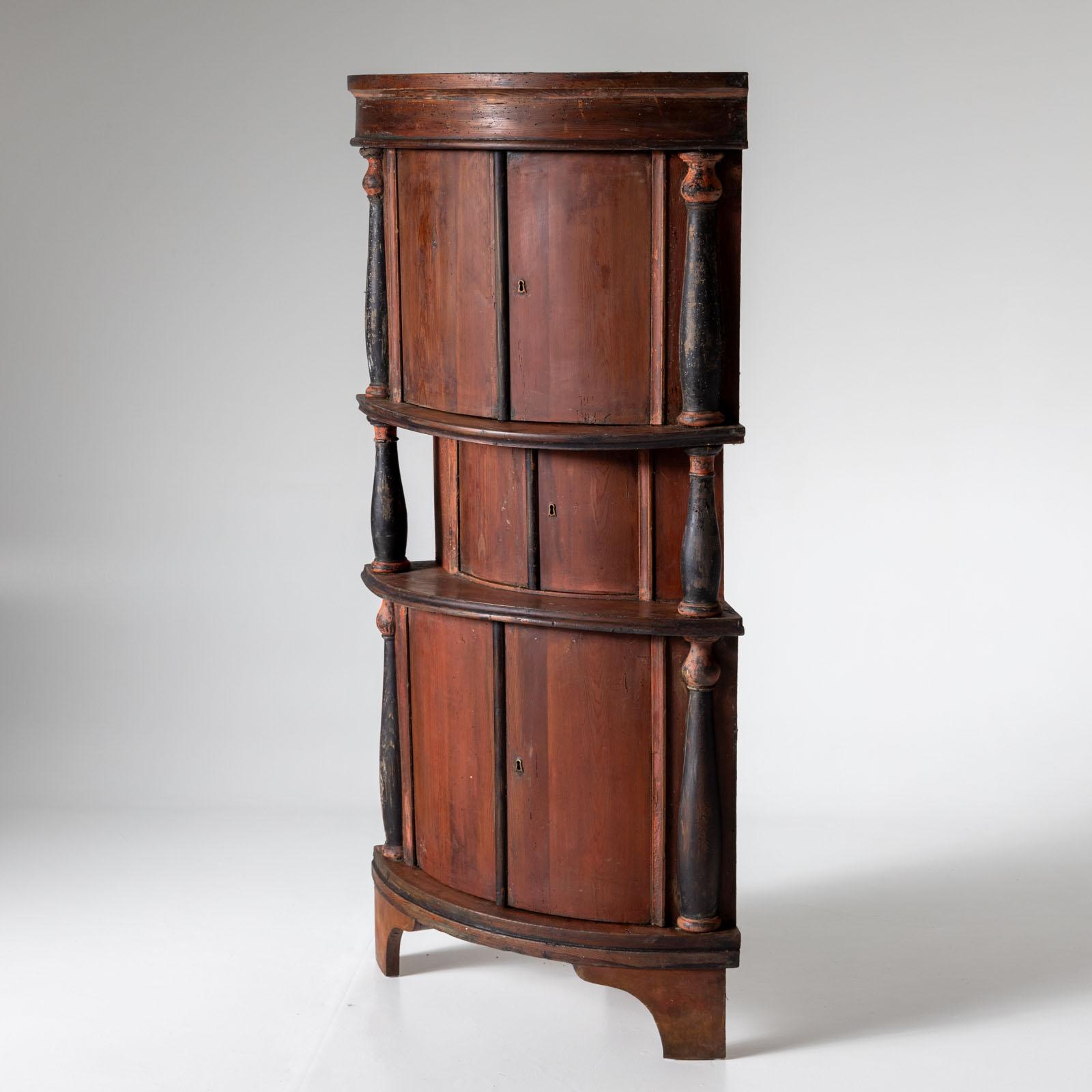 Wood Rustic Corner Cupboard, 19th Century For Sale