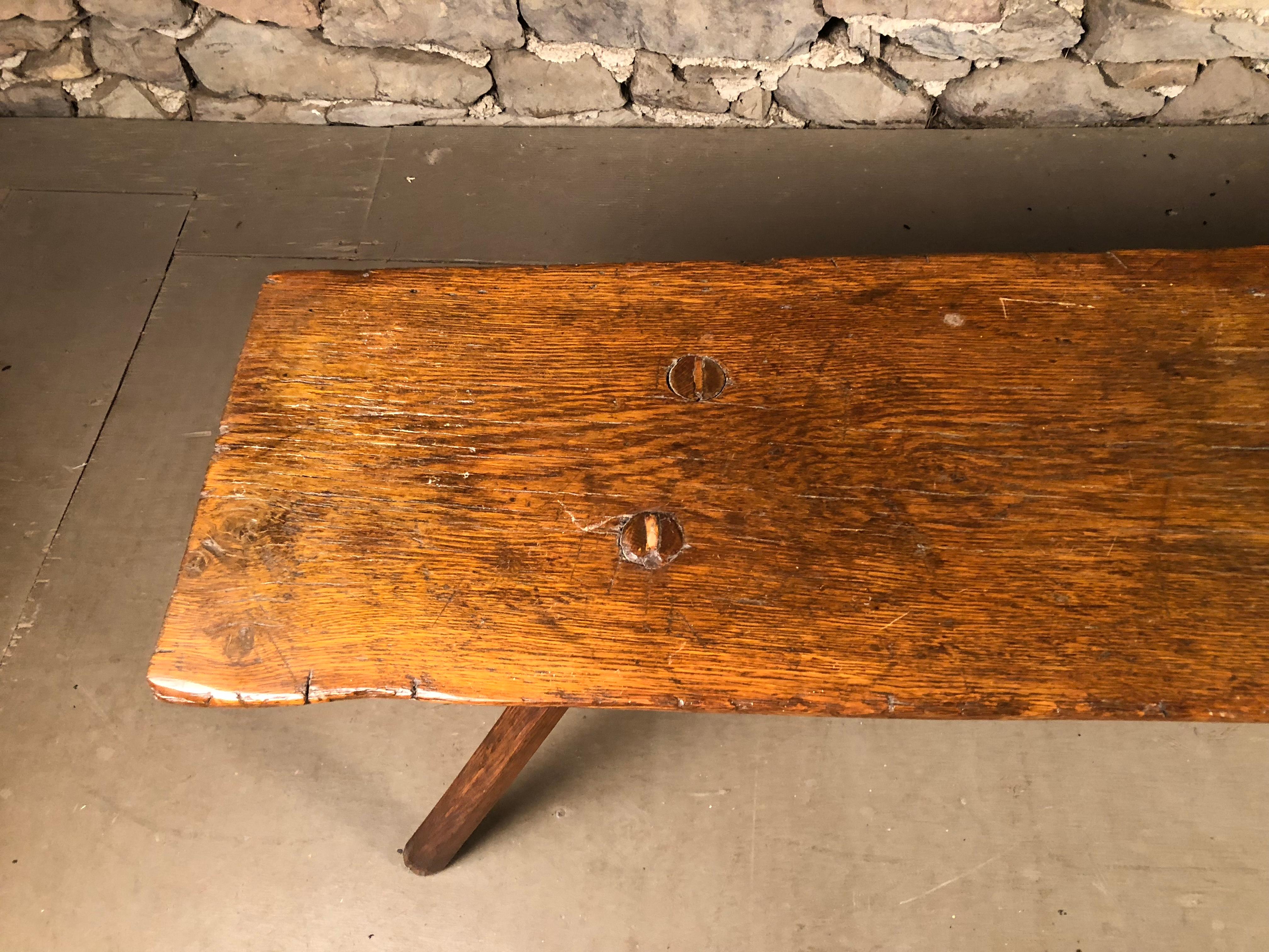 Rustic Country Bench, 19th Century In Good Condition In Doylestown, PA