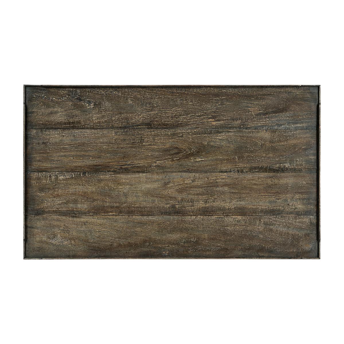 Contemporary Rustic Country Coffee Table, Dark Drift