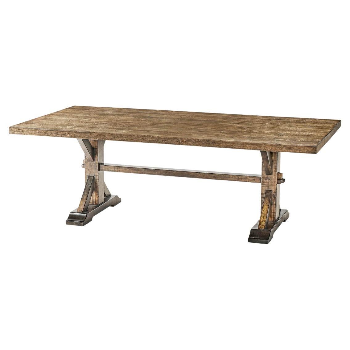 Rustic Country Dining Table, Medium Drift For Sale