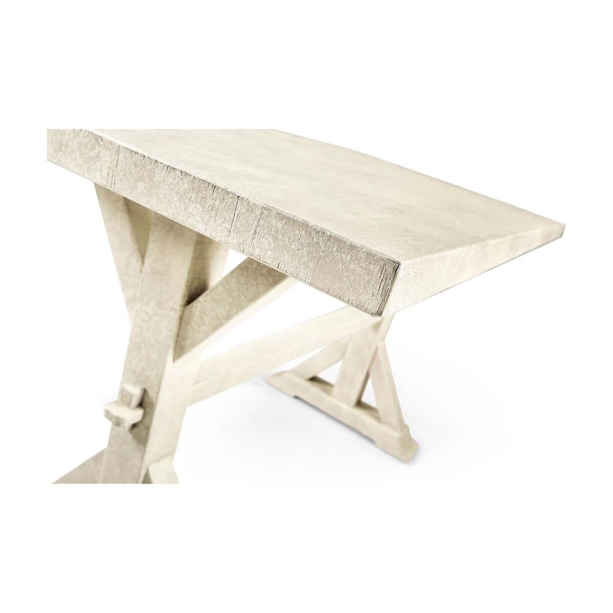 Vietnamese Rustic Country Dining Table, Whitewash For Sale