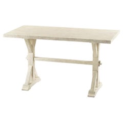 Rustic Country Dining Table, Whitewash