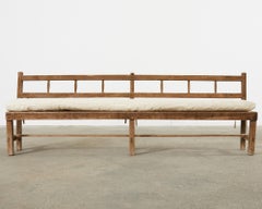 Rustic Country English Provincial Pine Bench Seat