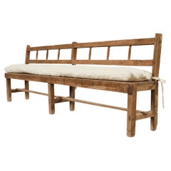 Vintage Rustic Country English Provincial Pine Bench Seat
