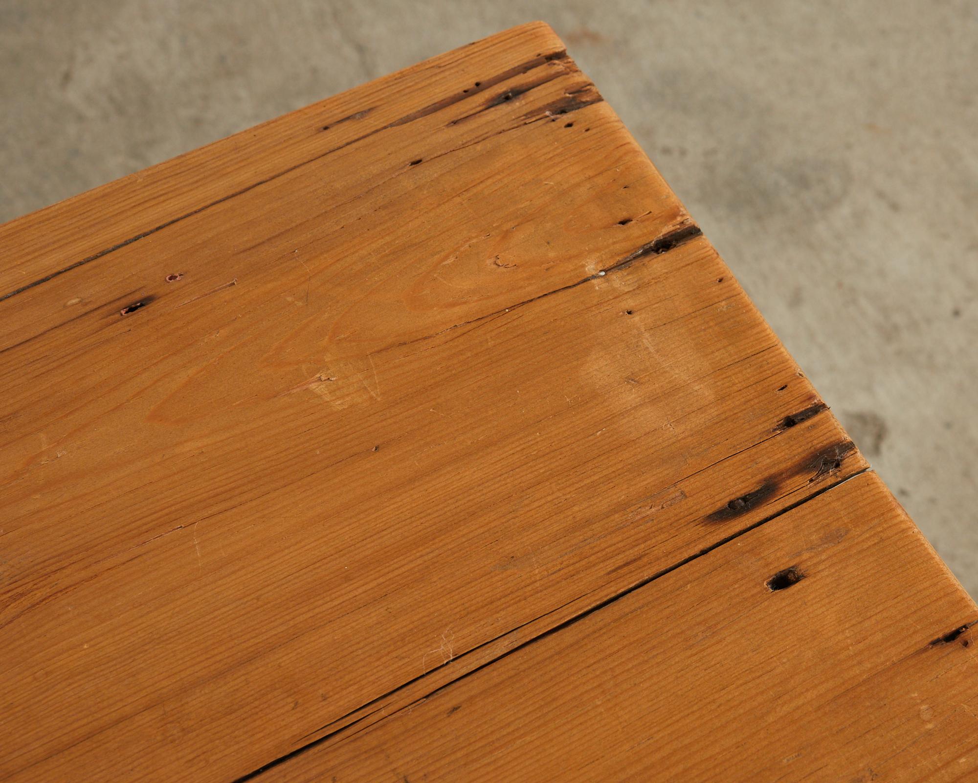 Rustic Country English Stripped Pine Console Table 8