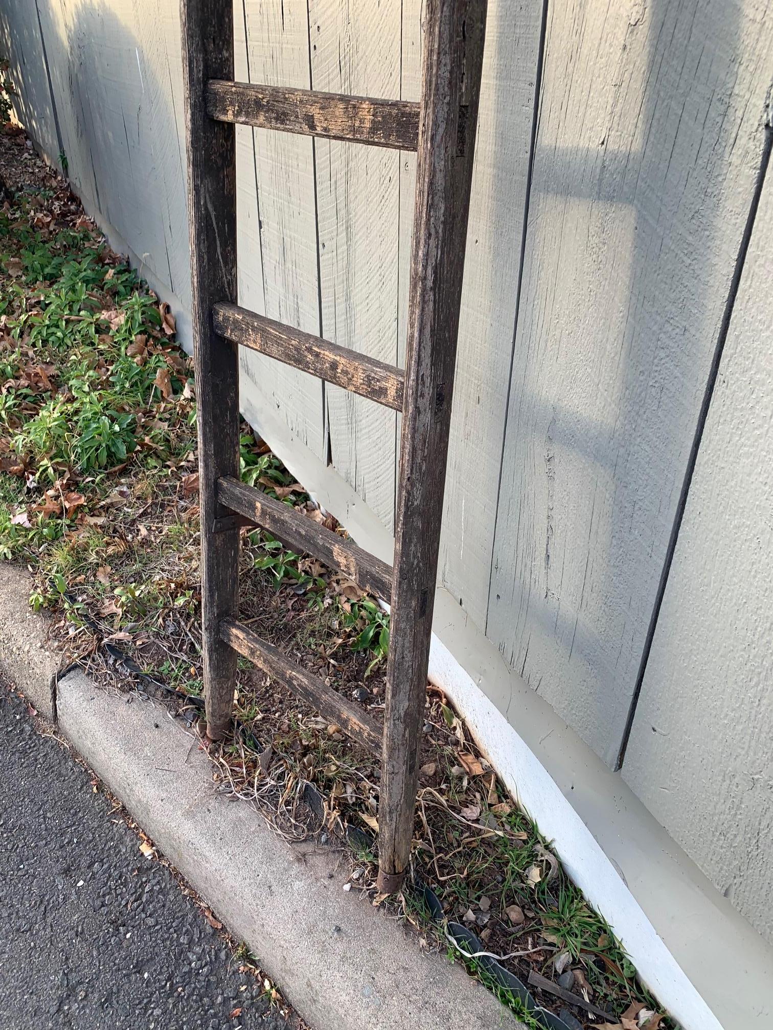 Rustic Country French Antique Orchard Ladder 4
