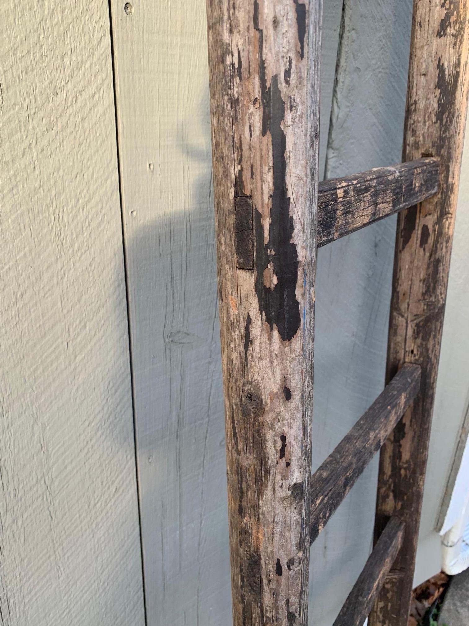 Rustic Country French Antique Orchard Ladder 5