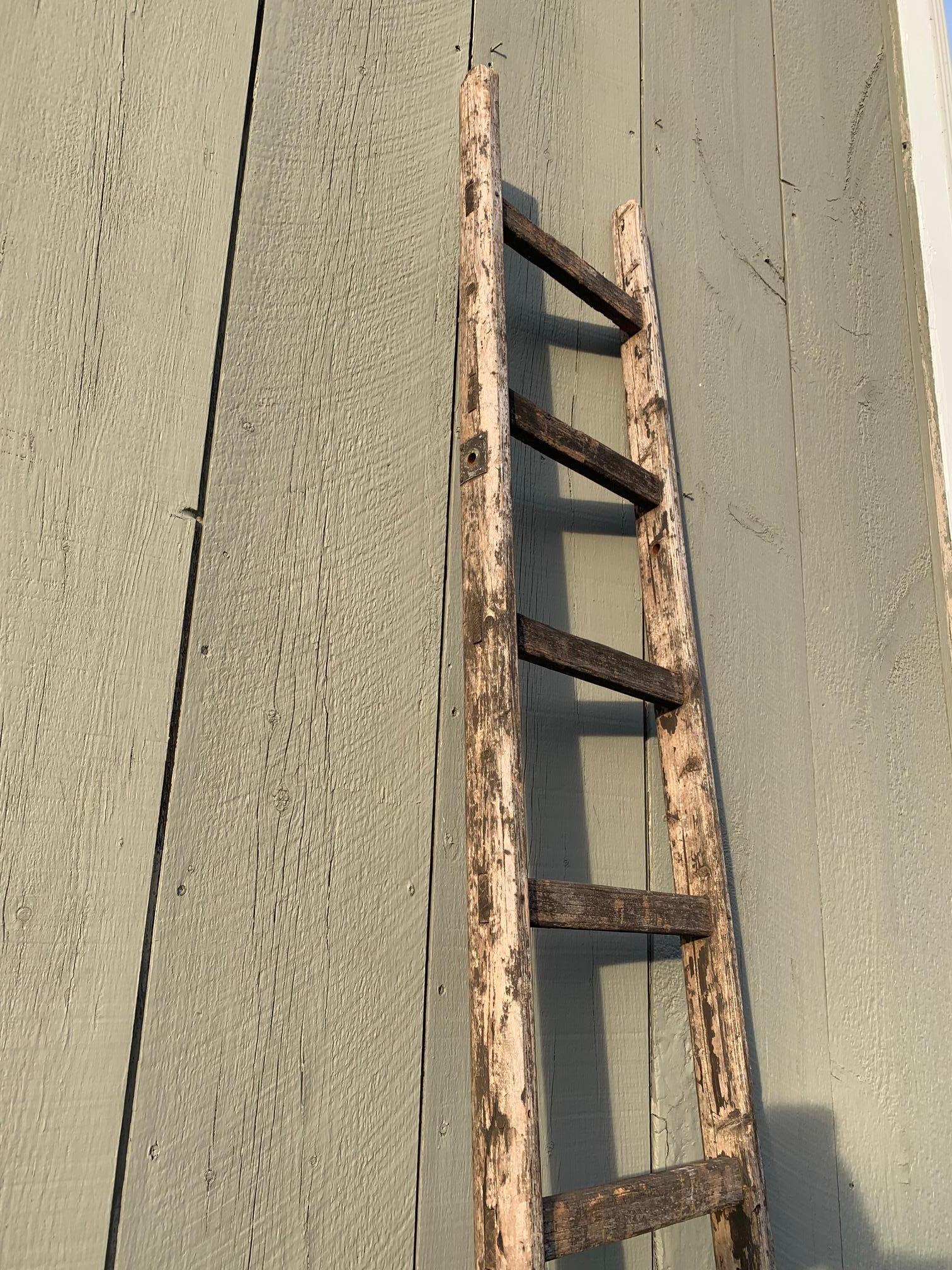 Rustic Country French Antique Orchard Ladder 6