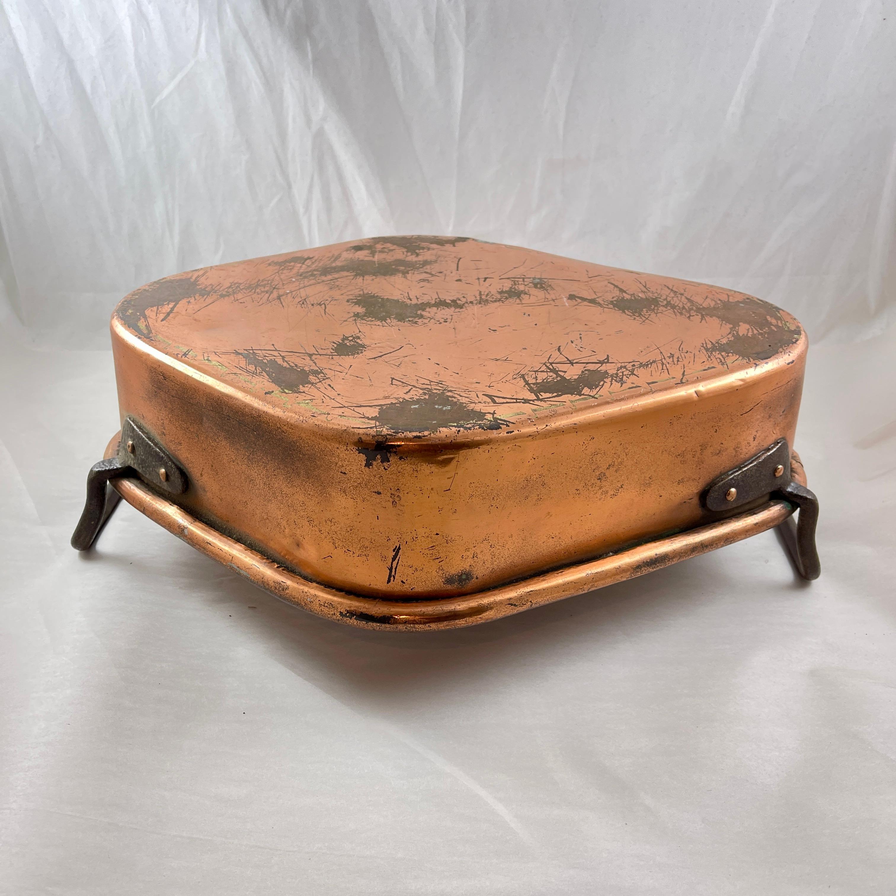 Rustic Country French Copper & Iron Handled Turbotiere Fish Poacher, c. 1850 For Sale 6