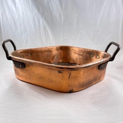 Rustic Country French Copper & Iron Handled Turbotiere Fish Poacher, c. 1850