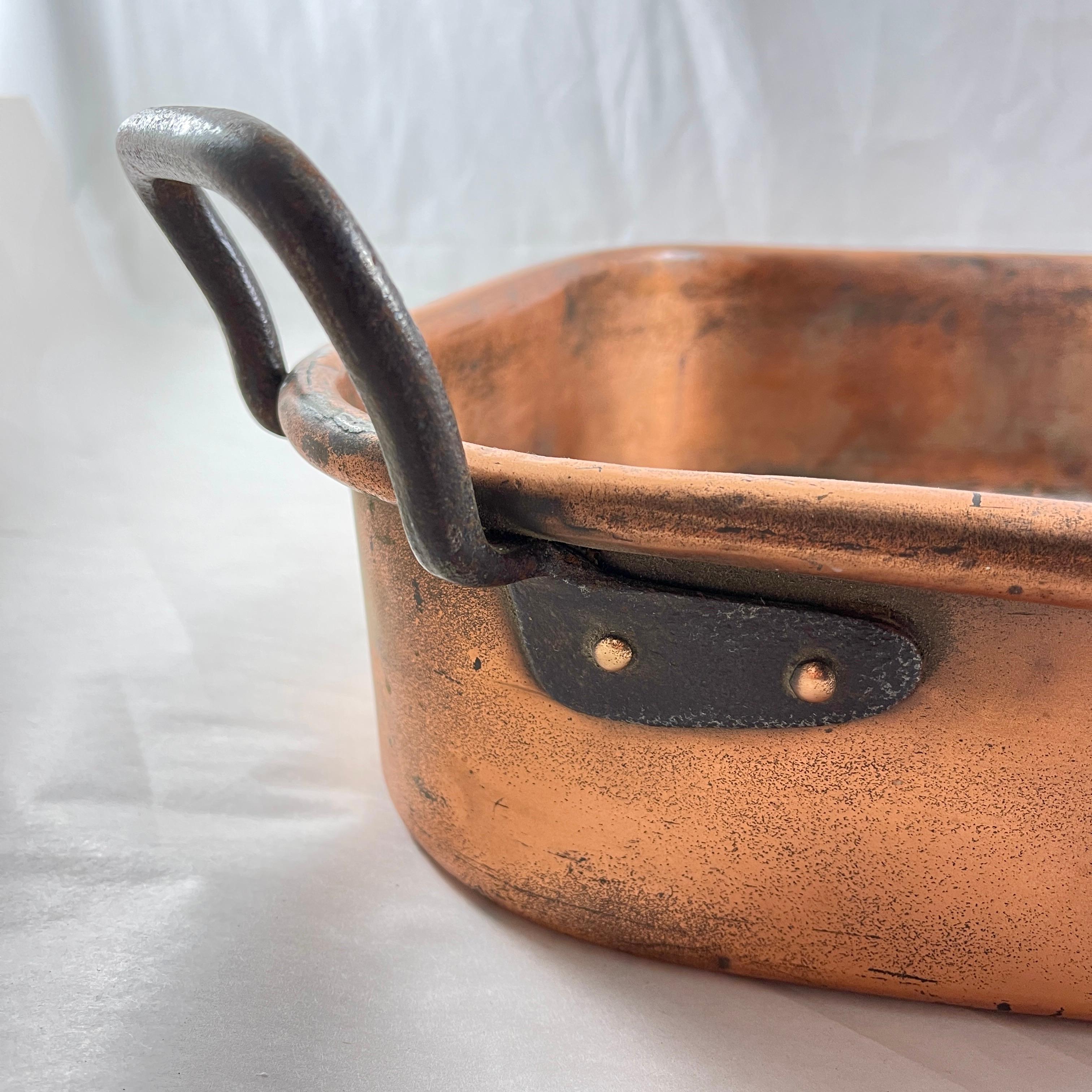 Rustic Country French Copper & Iron Handled Turbotiere Fish Poacher, c. 1850 For Sale 2
