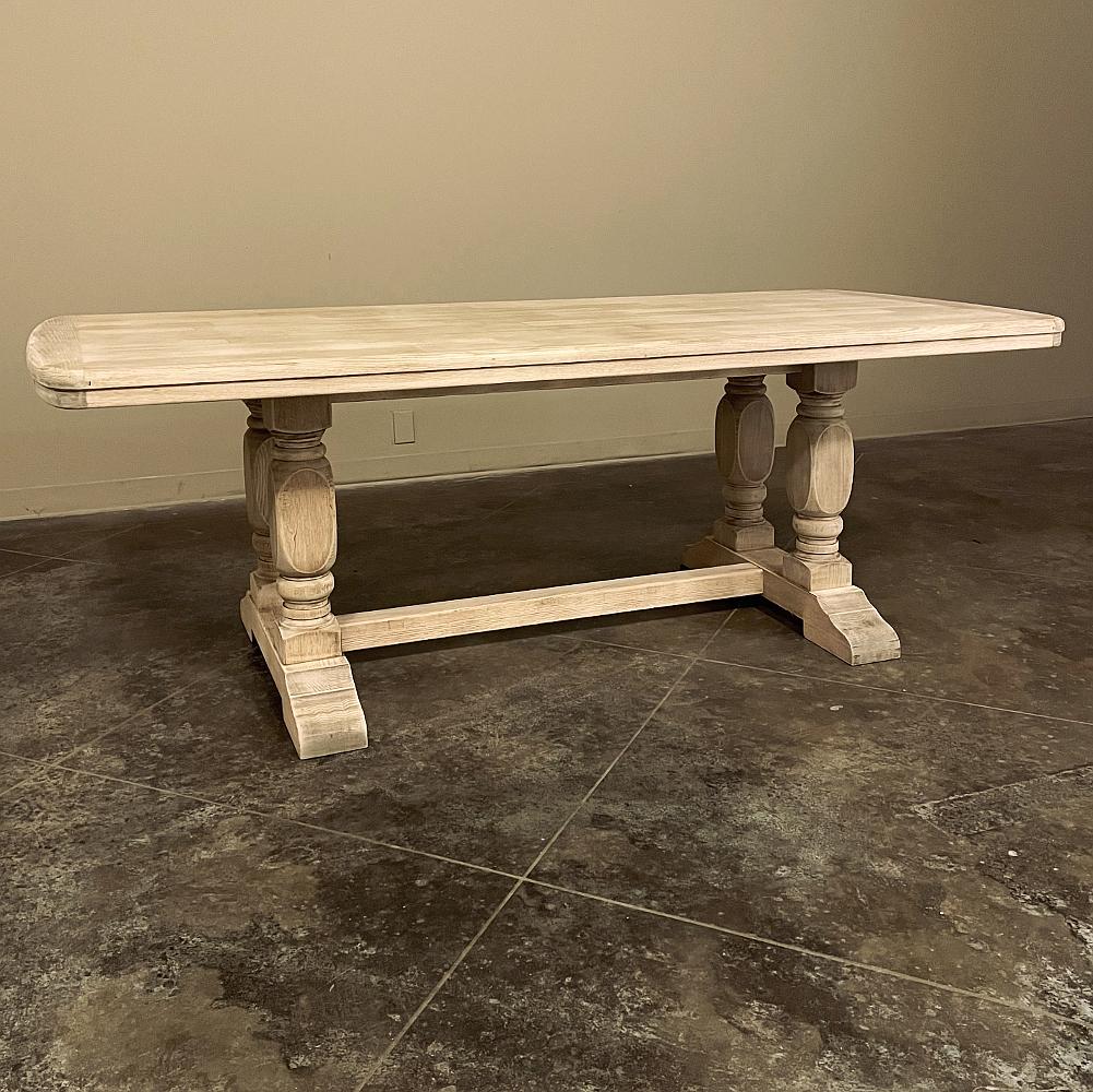 Belgian Rustic Country French Farm Table in Stripped Oak