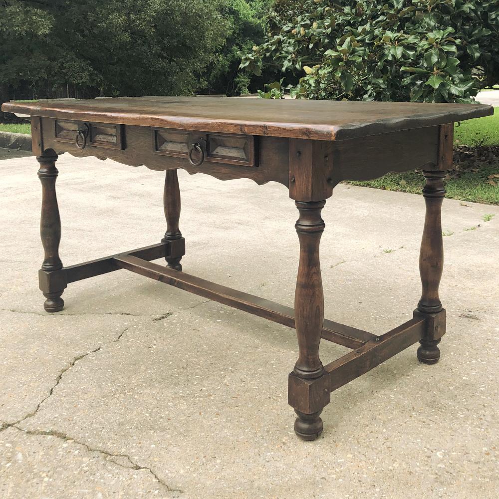 Rustic Country French Oak Desk, Writing Table In Good Condition In Dallas, TX