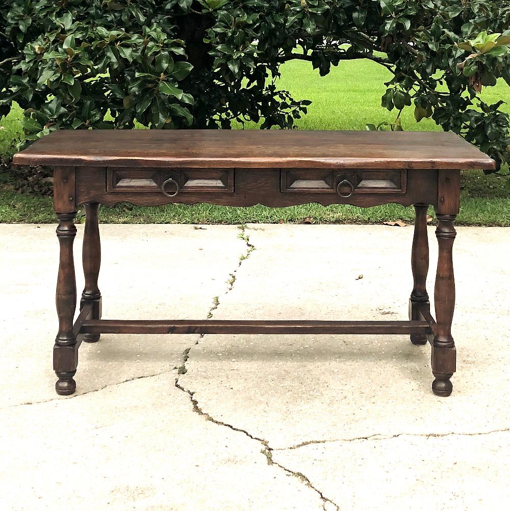 20th Century Rustic Country French Oak Desk, Writing Table