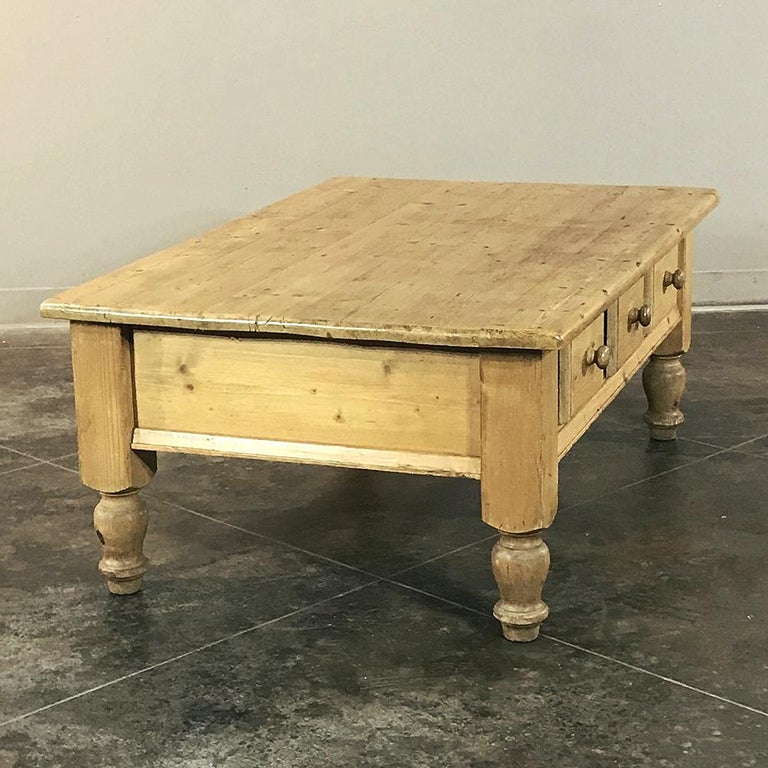 Rustic Country French Pine Coffee Table at 1stDibs