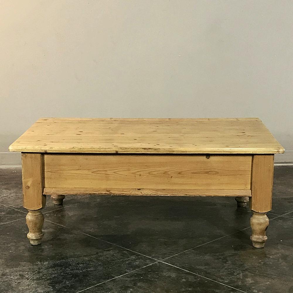 Hand-Crafted Rustic Country French Pine Coffee Table