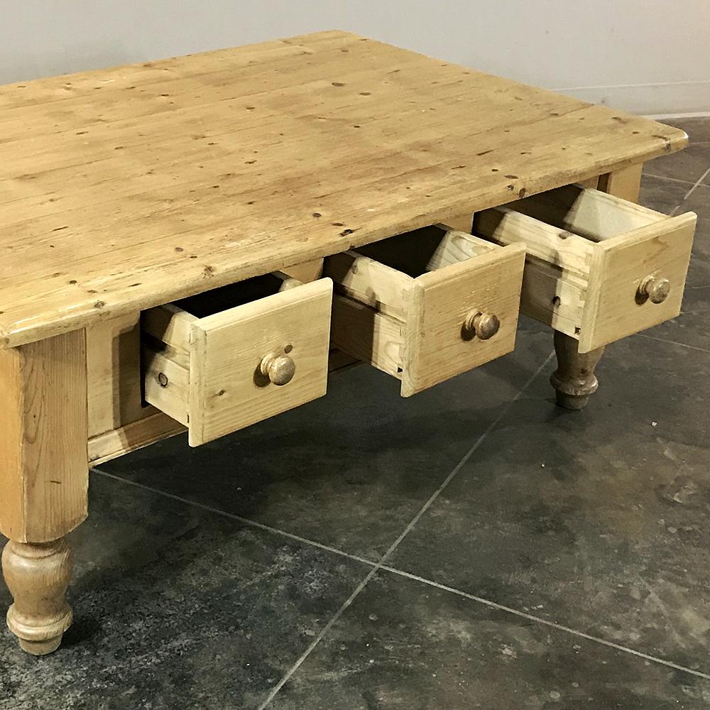 20th Century Rustic Country French Pine Coffee Table