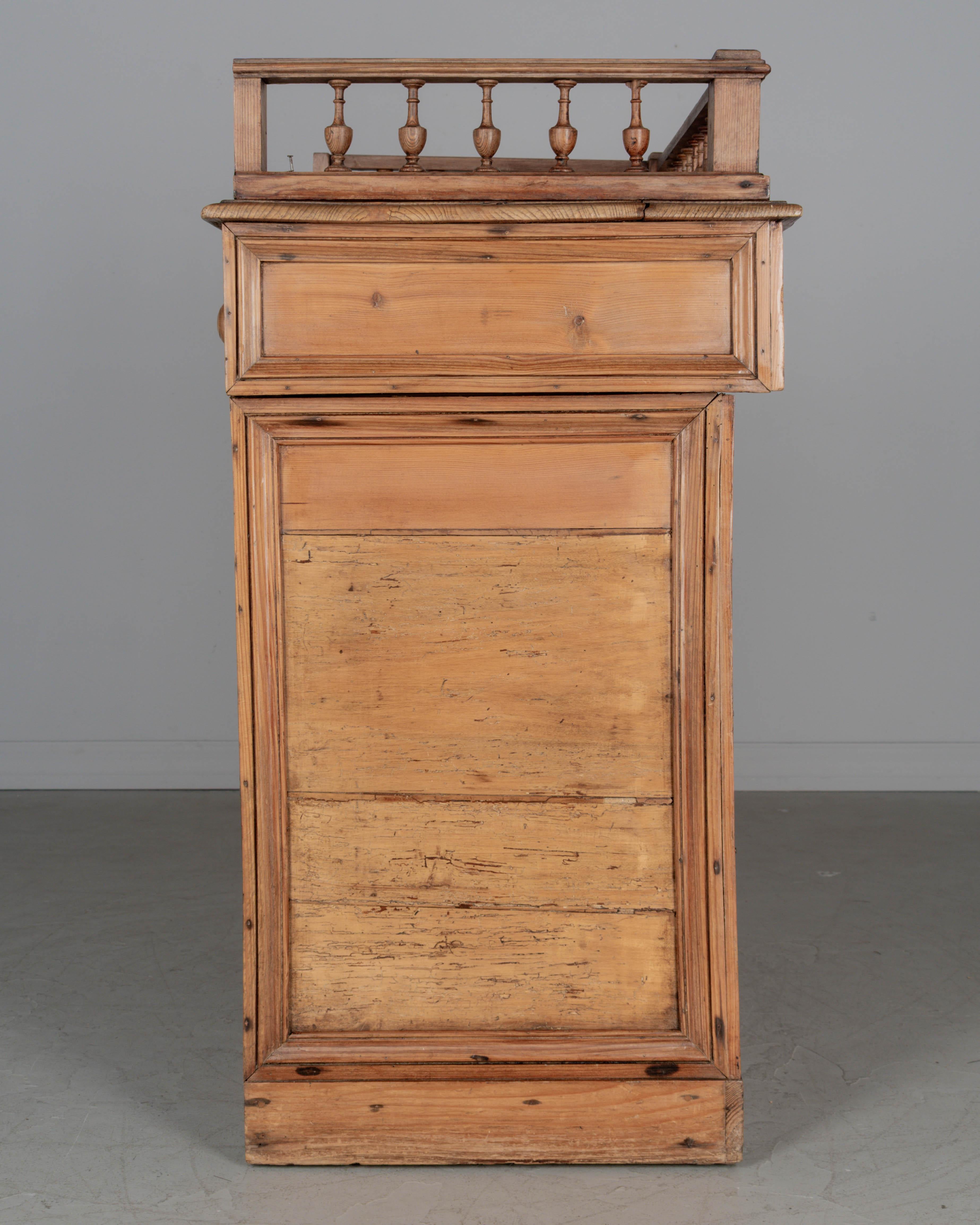 Rustic Country French Pine Counter Cabinet For Sale 6