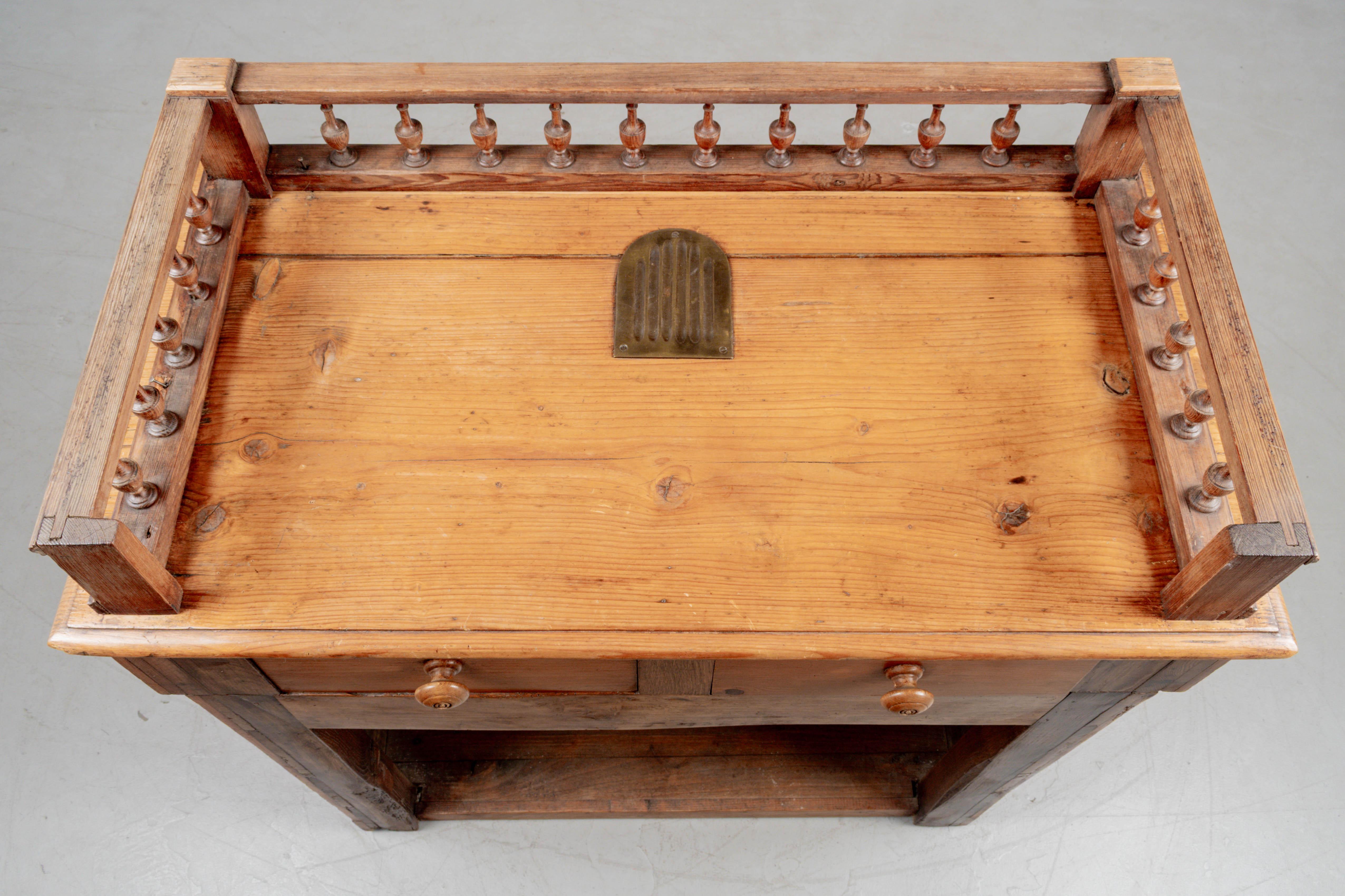 Rustic Country French Pine Counter Cabinet For Sale 2