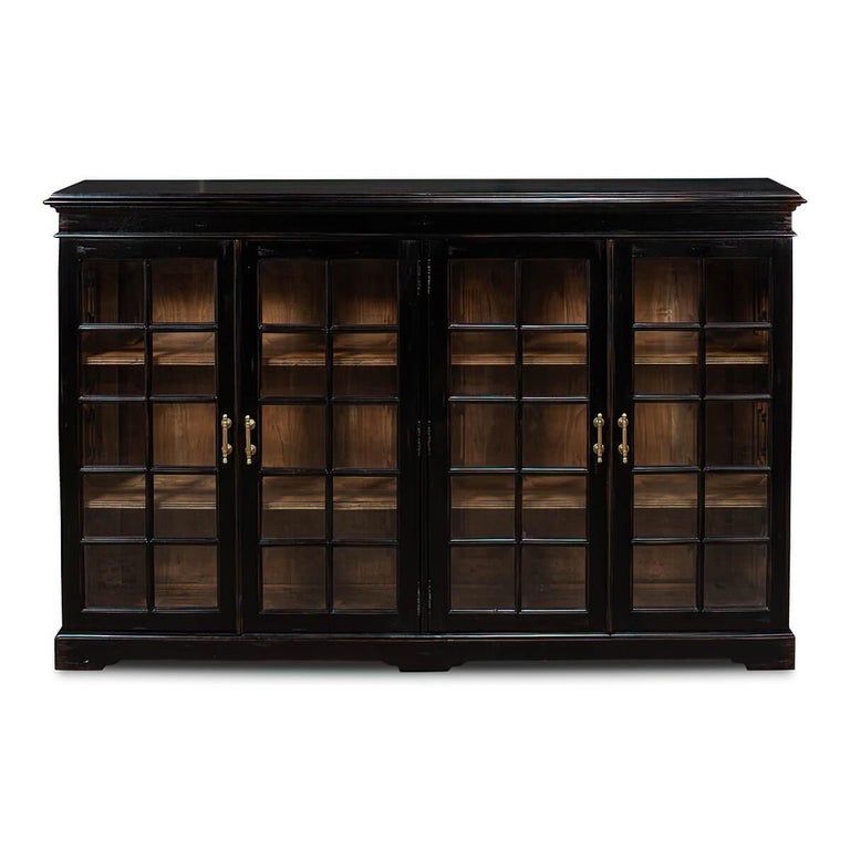 Rustic Country Low Bookcase For Sale at 1stDibs | low bookcase with doors, low  bookcase with glass doors, low glass bookcase